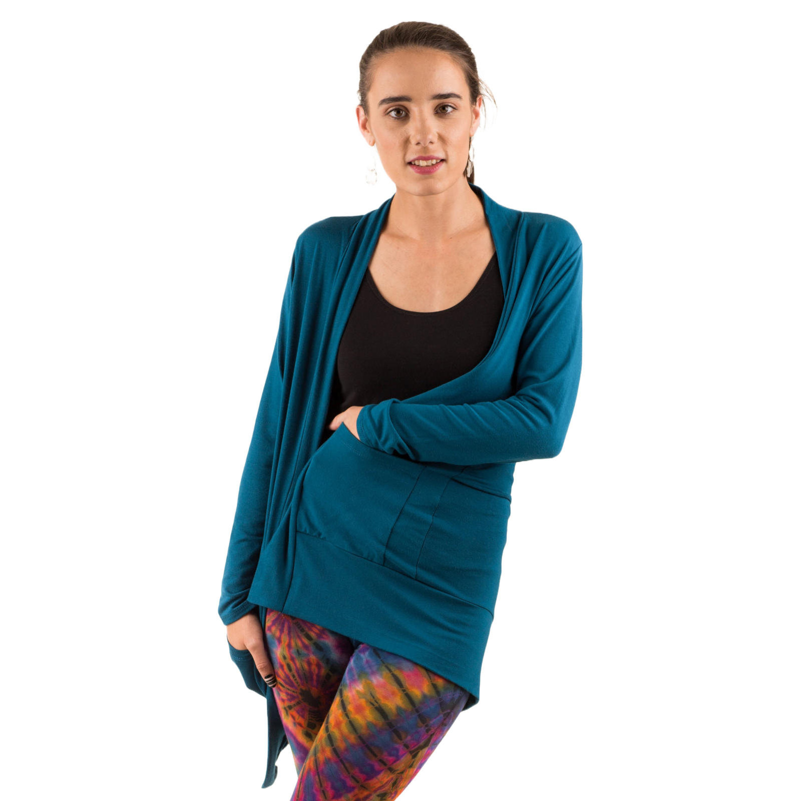 The Pocket Cardigan | Lightweight Open Front Stretchy Rayon Cardigan