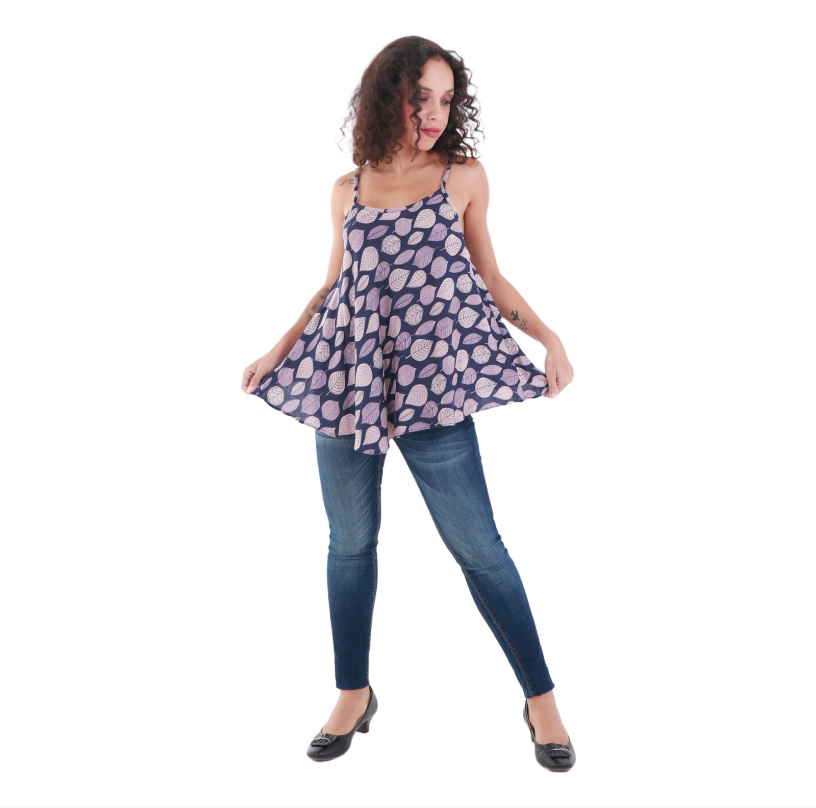 Ebb & Flow Flowy Rayon Spaghetti Strap Top
