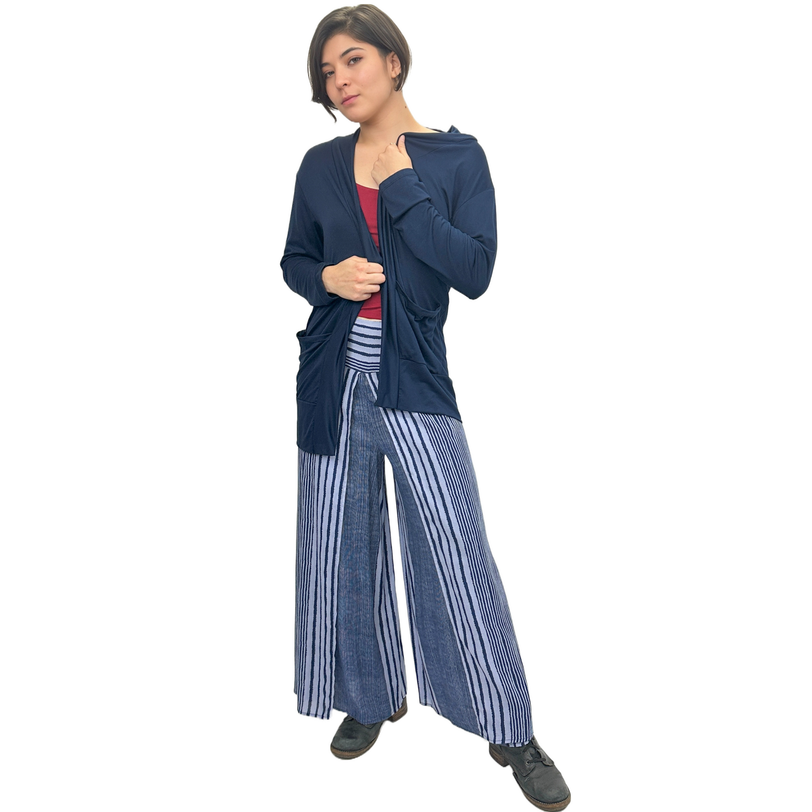 The Pocket Cardigan | Lightweight Open Front Stretchy Rayon Cardigan