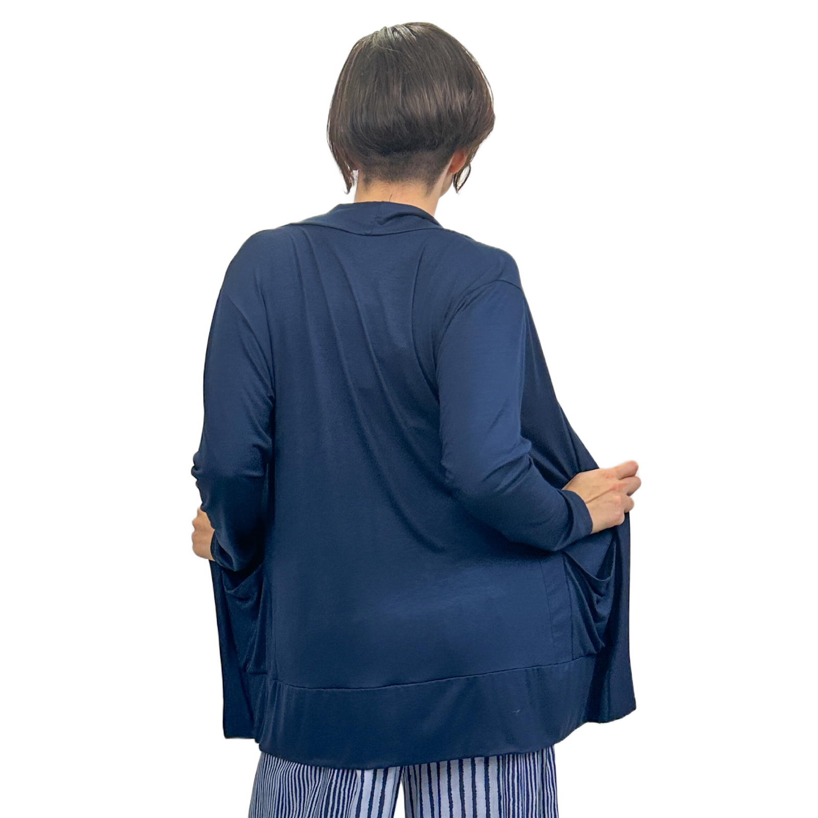 The Pocket Cardigan | Lightweight Open Front Stretchy Rayon Cardigan