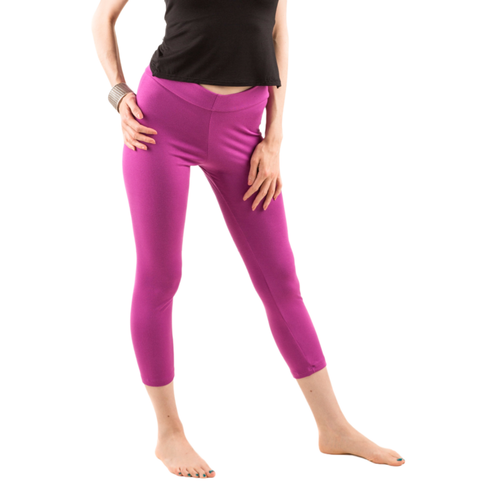 Classic Colors Capri Length Stretchy Rayon Leggings