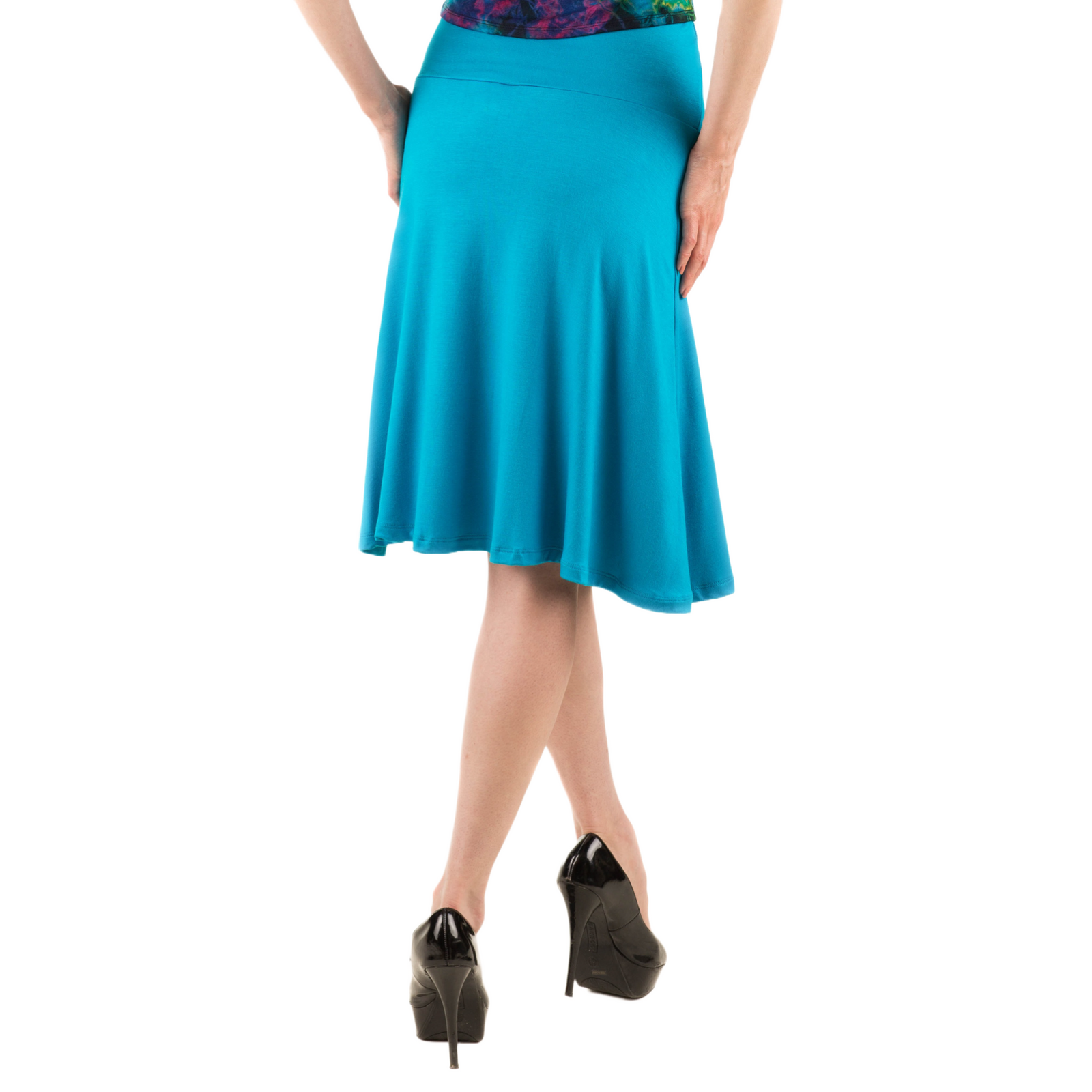 Classic Colors Knee-Length Stretchy Rayon Skirts