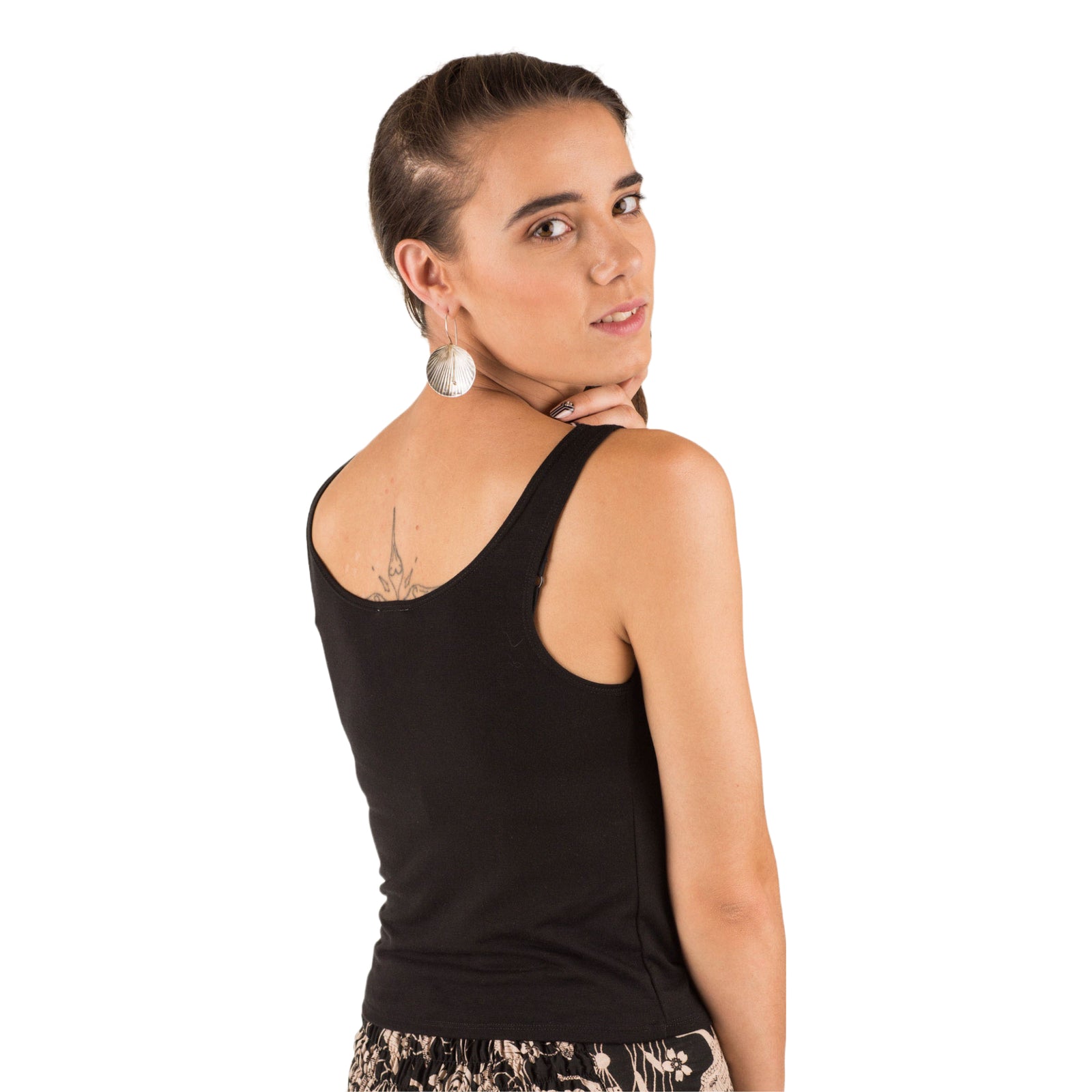 Classic Colors Scoop Neck Stretchy Rayon Crop Top