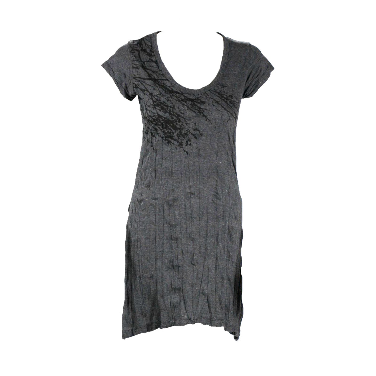 Beautiful Branches Screen Printed Graphic Design Short Sleeve Tunic