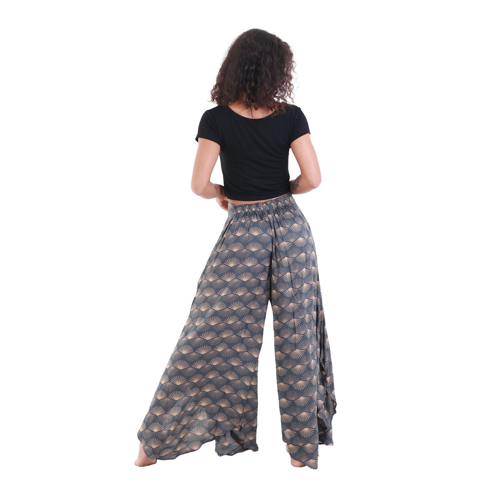 Sunrays Convertible Tie-Up Flowy Rayon Beach Capri Palazzo Pants
