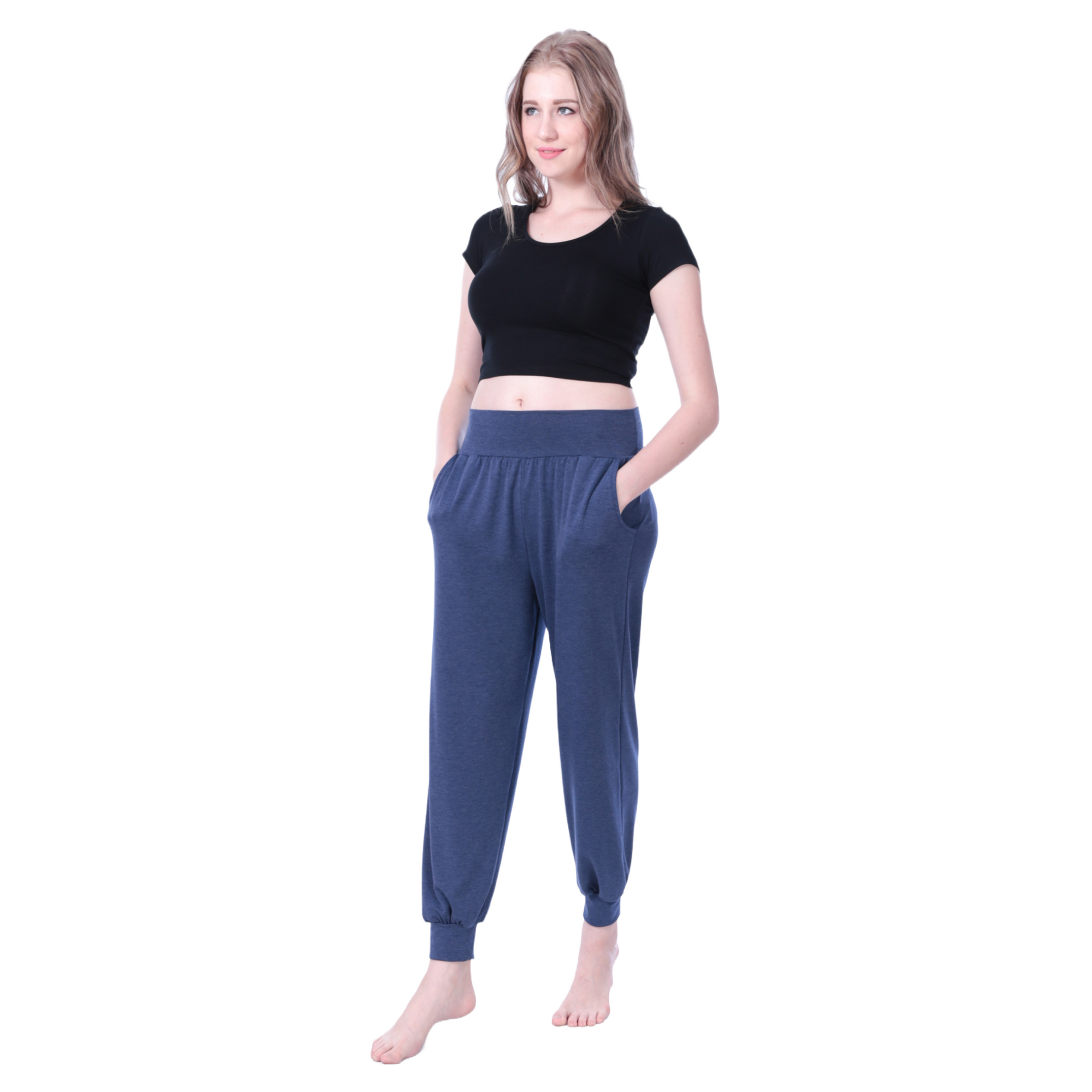 Classic Colors Stretchy Rayon Jogger Style Harem Pants