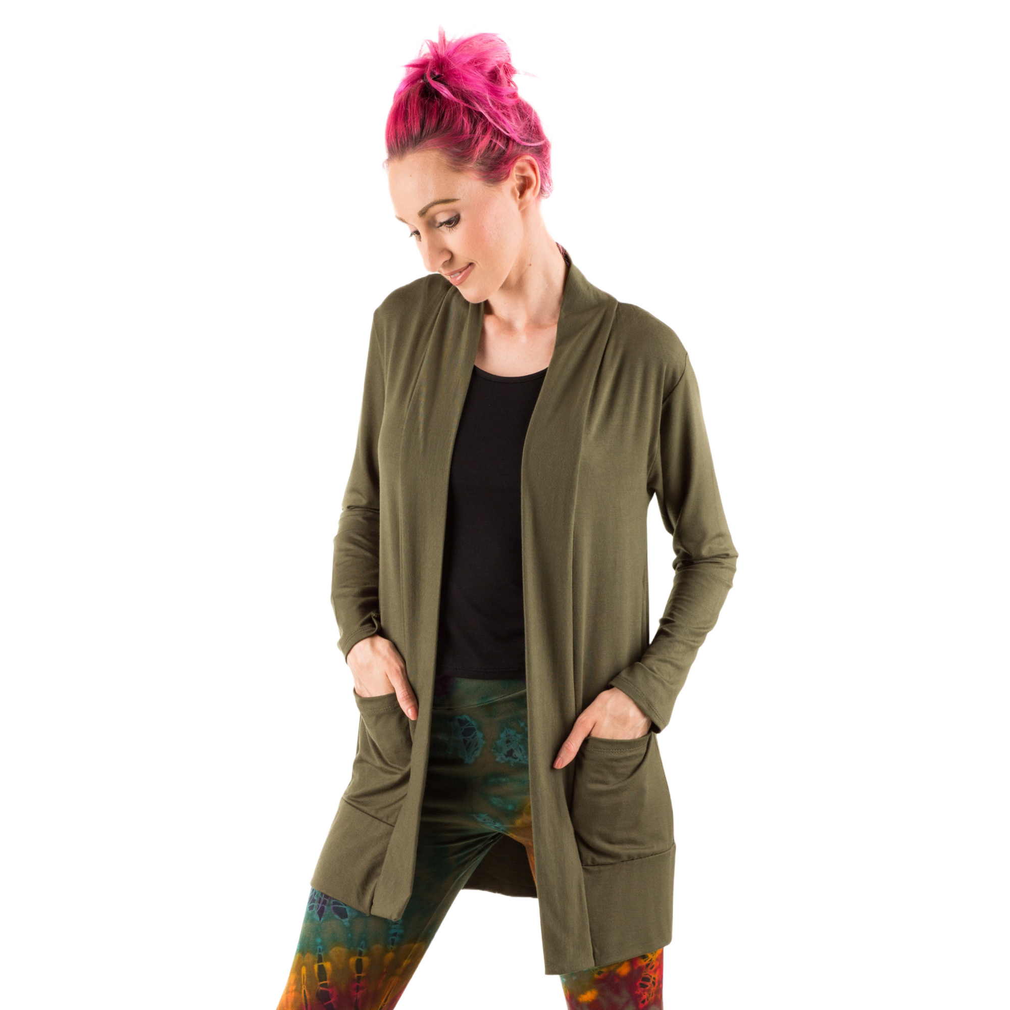 The Pocket Cardigan | Lightweight Open Front Stretchy Rayon Cardigan