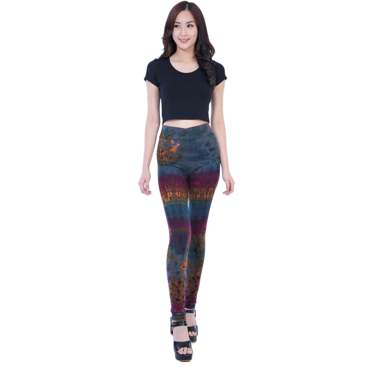 Full Tie-Dye Long Length Rayon Leggings