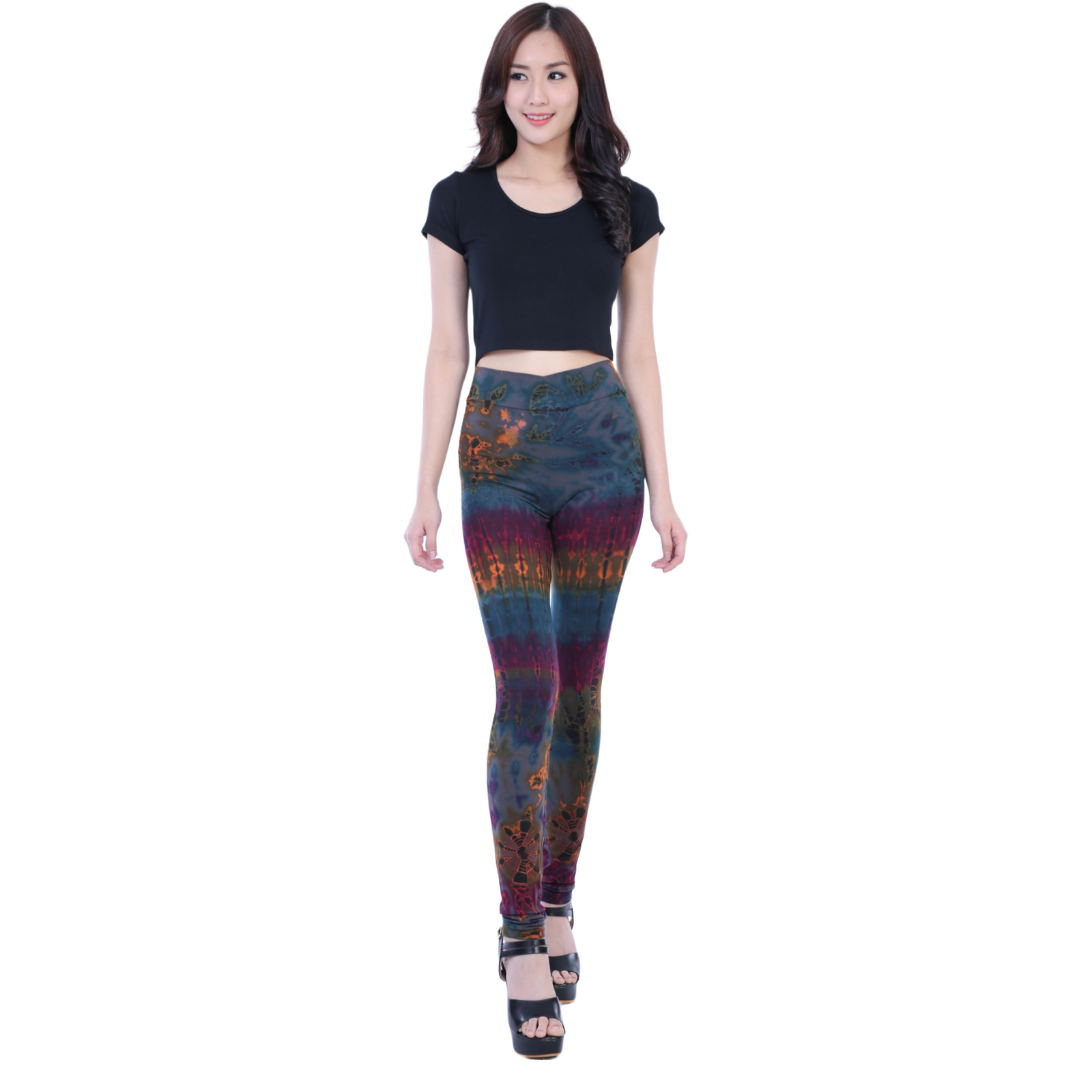 Full Tie-Dye Long Length Rayon Leggings