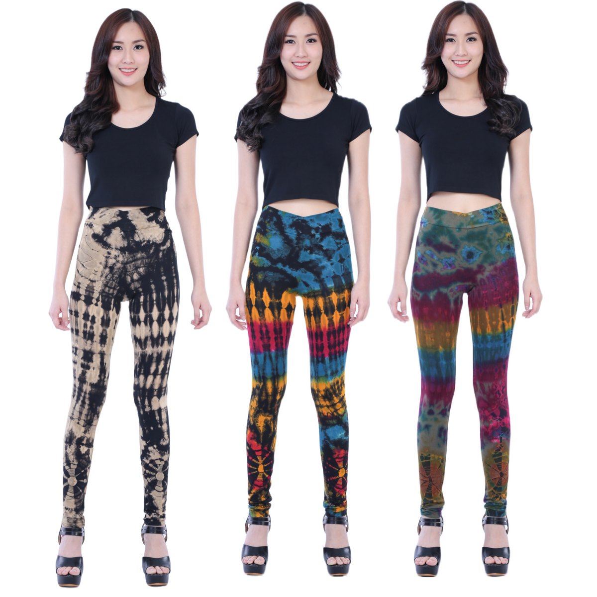 Full Tie-Dye Long Length Rayon Leggings