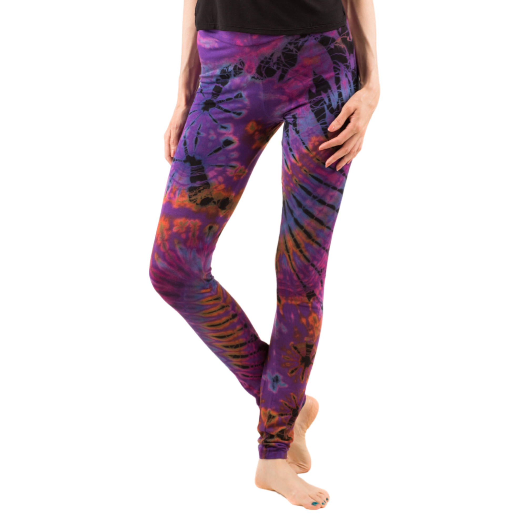 Plus Size Festival Navy Tie Dye Rayon Yoga Pants Leggings – azneo