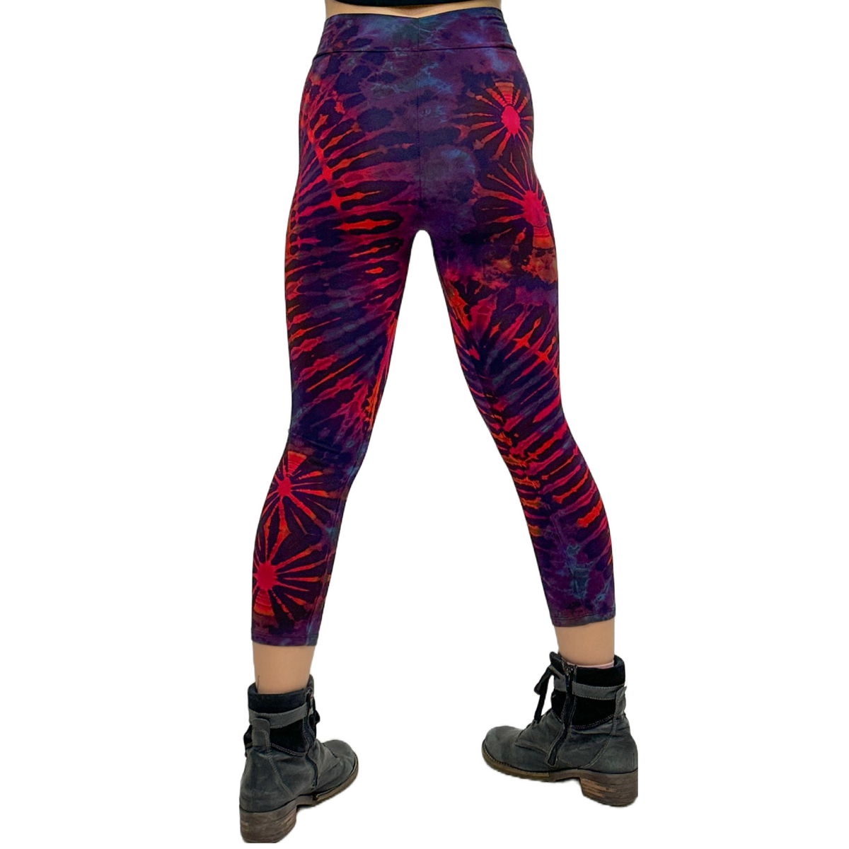 Full Tie-Dye Capri Length Rayon Leggings
