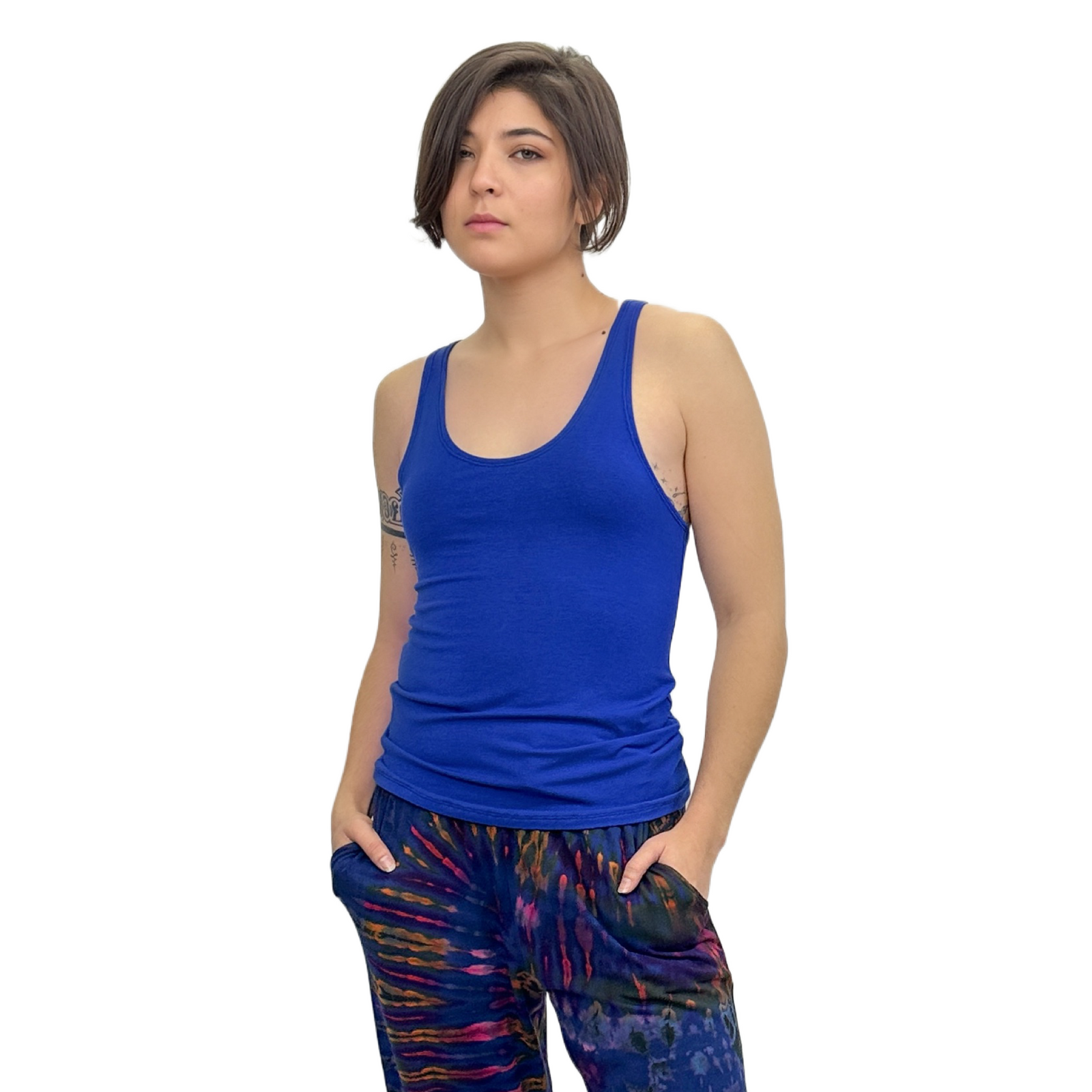 Classic Colors Braided Racerback Rayon Tank Top