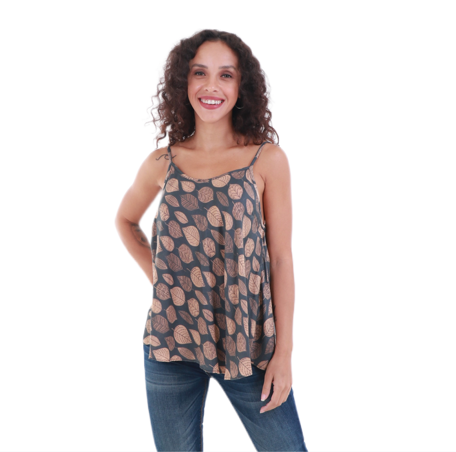 Ebb & Flow Flowy Rayon Spaghetti Strap Top