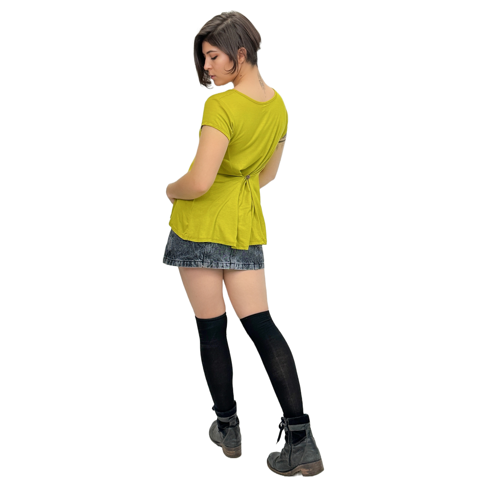 Classic Colors Cap Sleeve Button Back Rayon Top