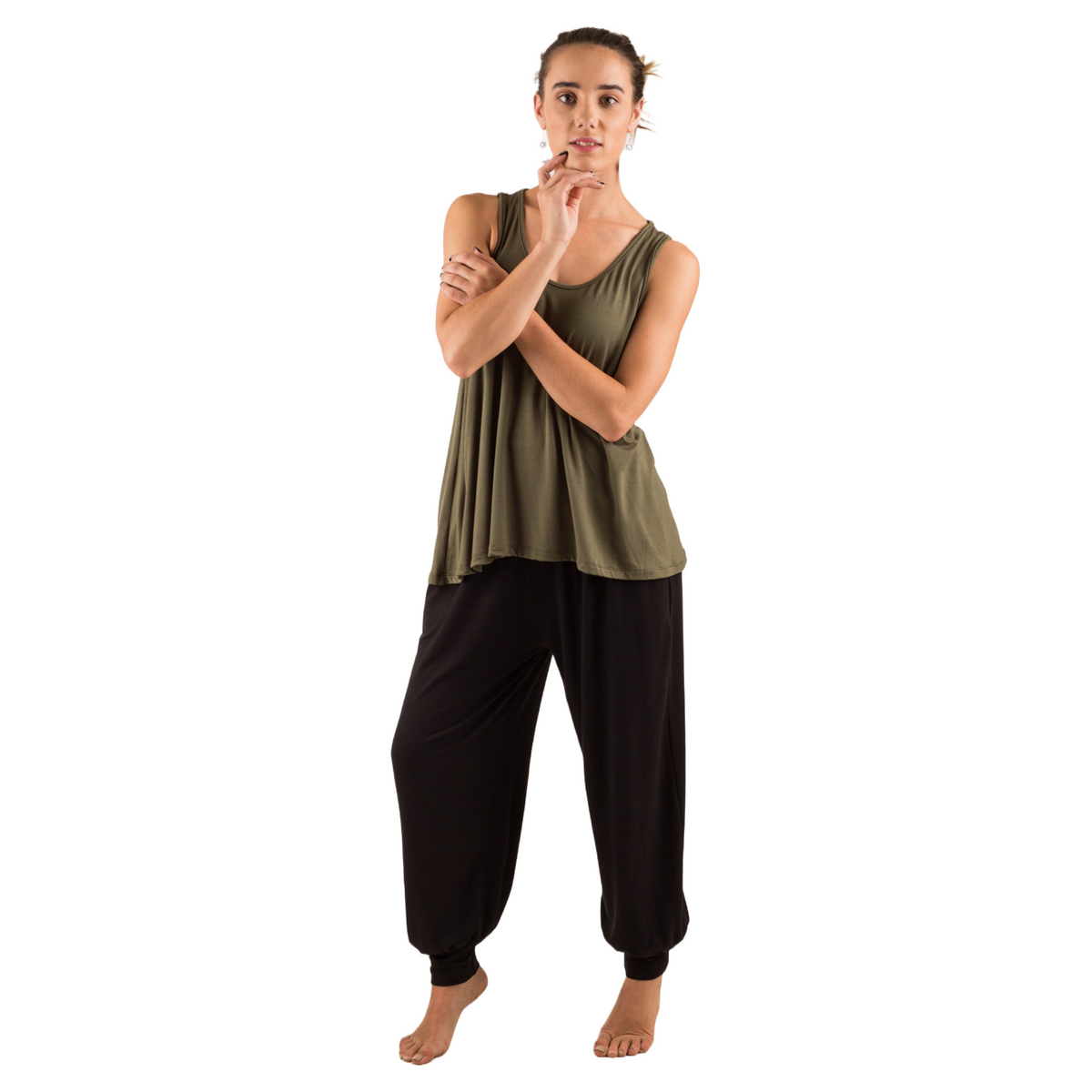 Classic Colors Sleeveless Button Back Rayon Tank Top