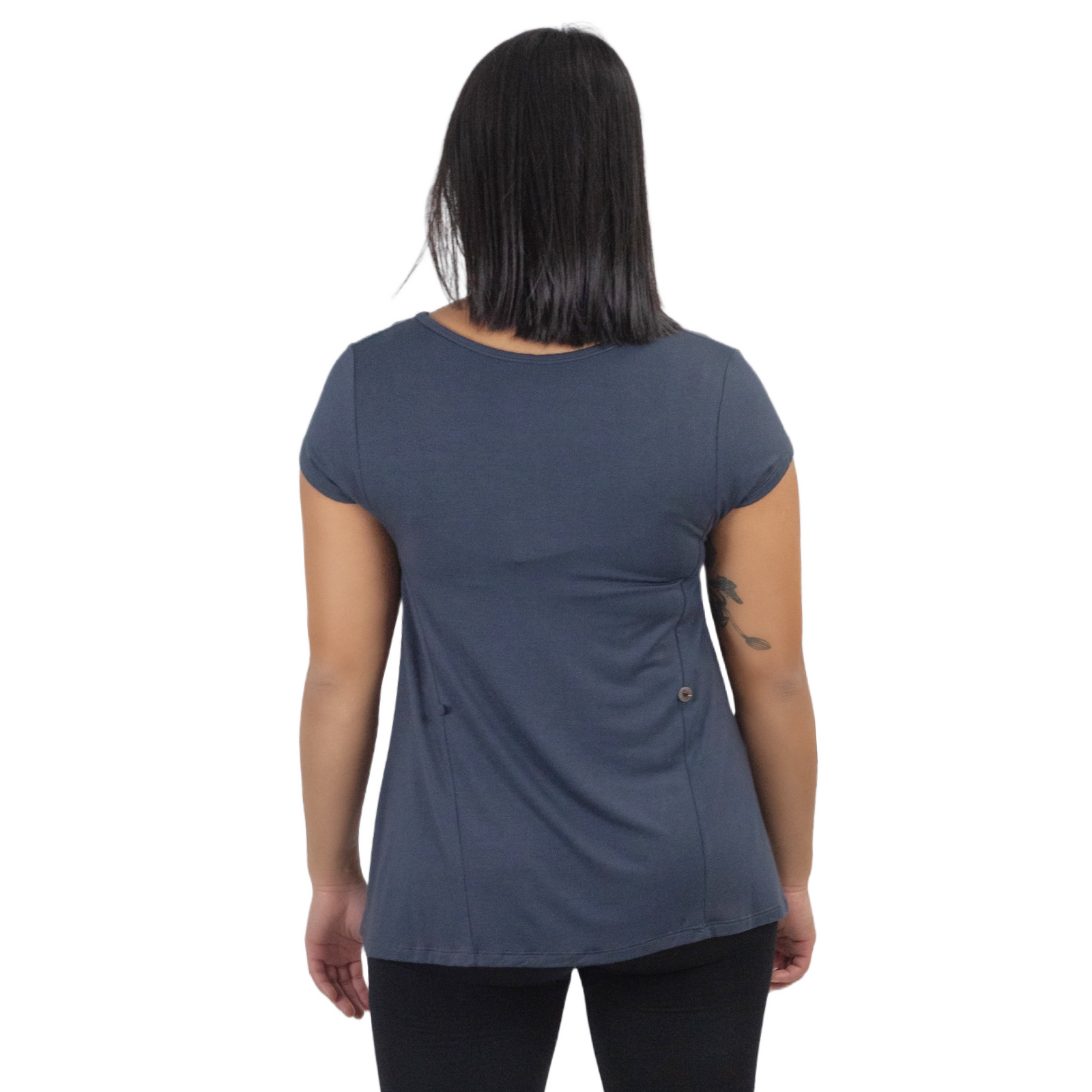 Classic Colors Cap Sleeve Button Back Rayon Top