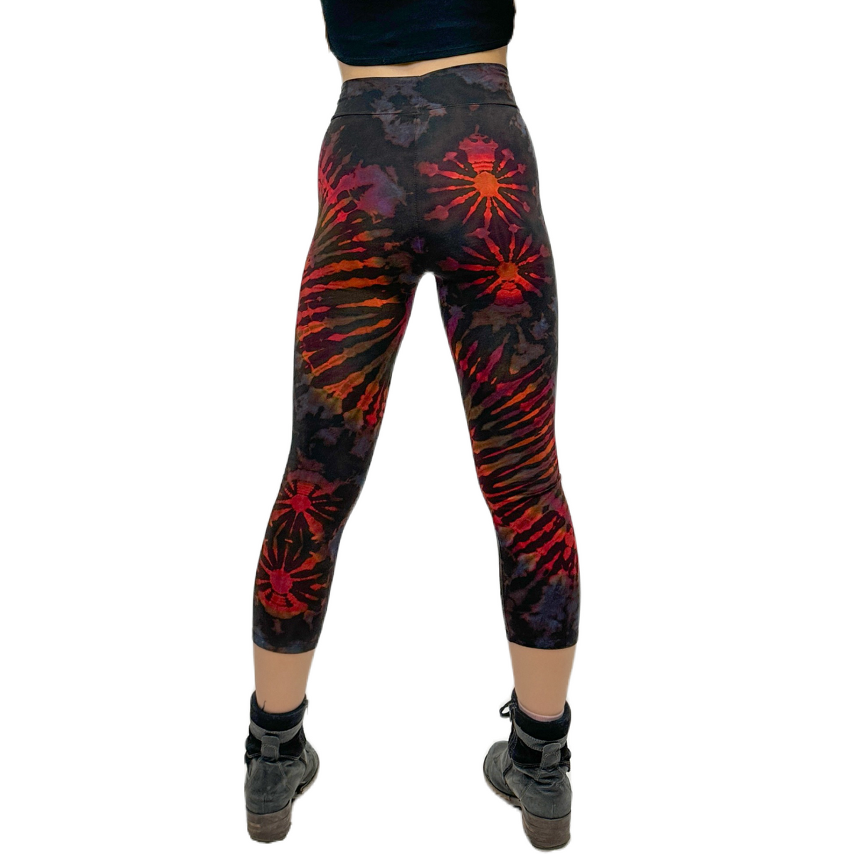 Full Tie-Dye Capri Length Rayon Leggings