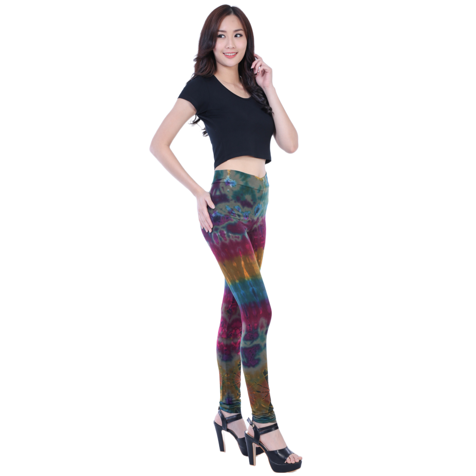 Full Tie-Dye Long Length Rayon Leggings