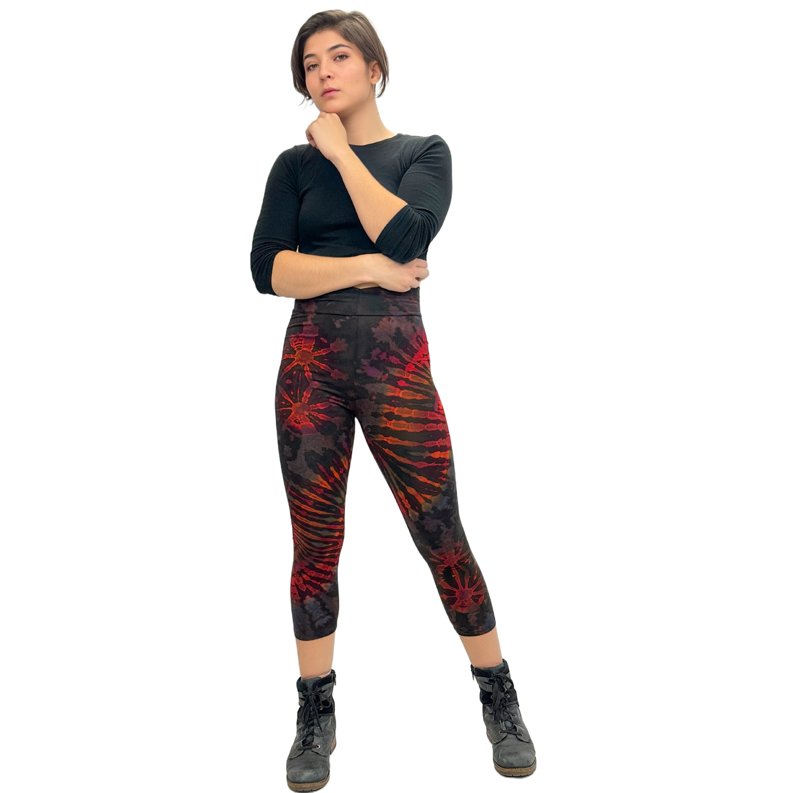 Tye Dye Black Capri Leggings - LaLa D&C  Black capri leggings, Capri  leggings, Tye dye