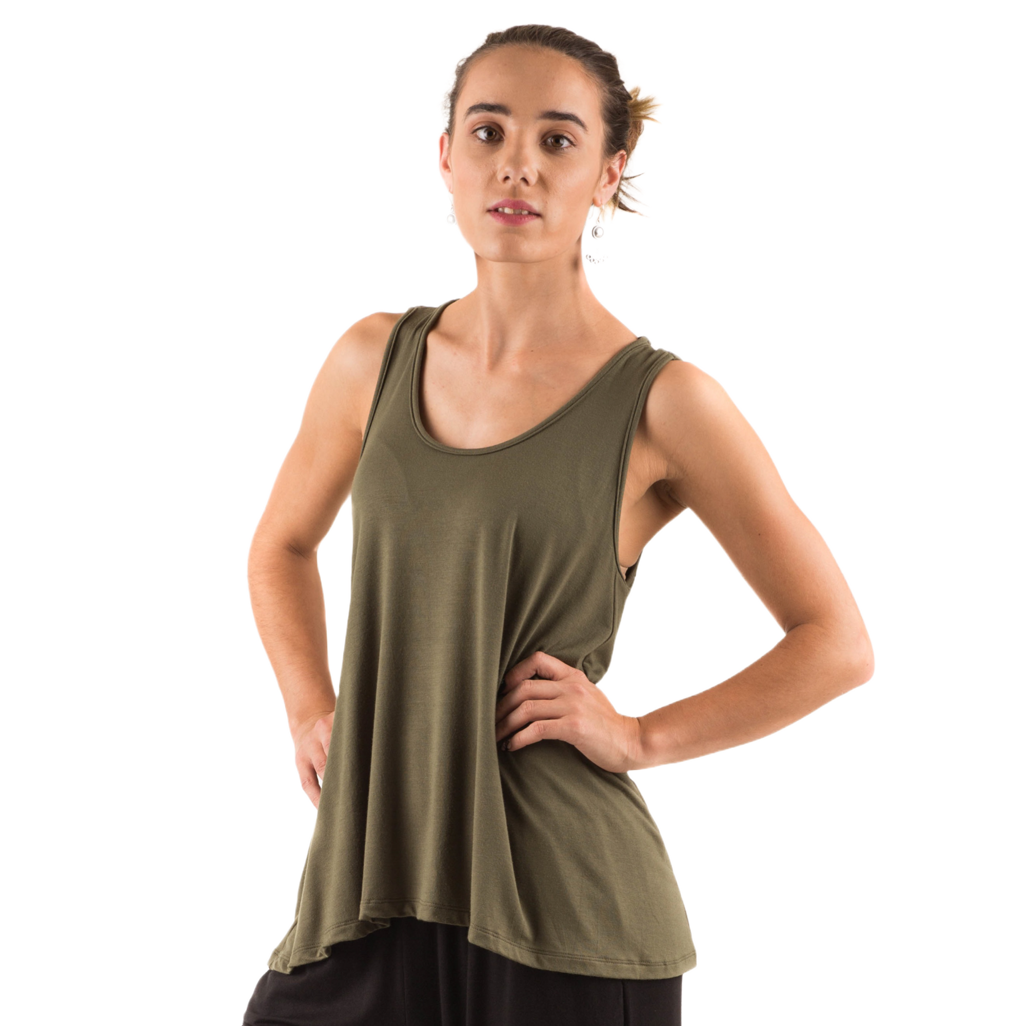 Button Back Rayon Tank Top - Handmade Women's Clothing in VT