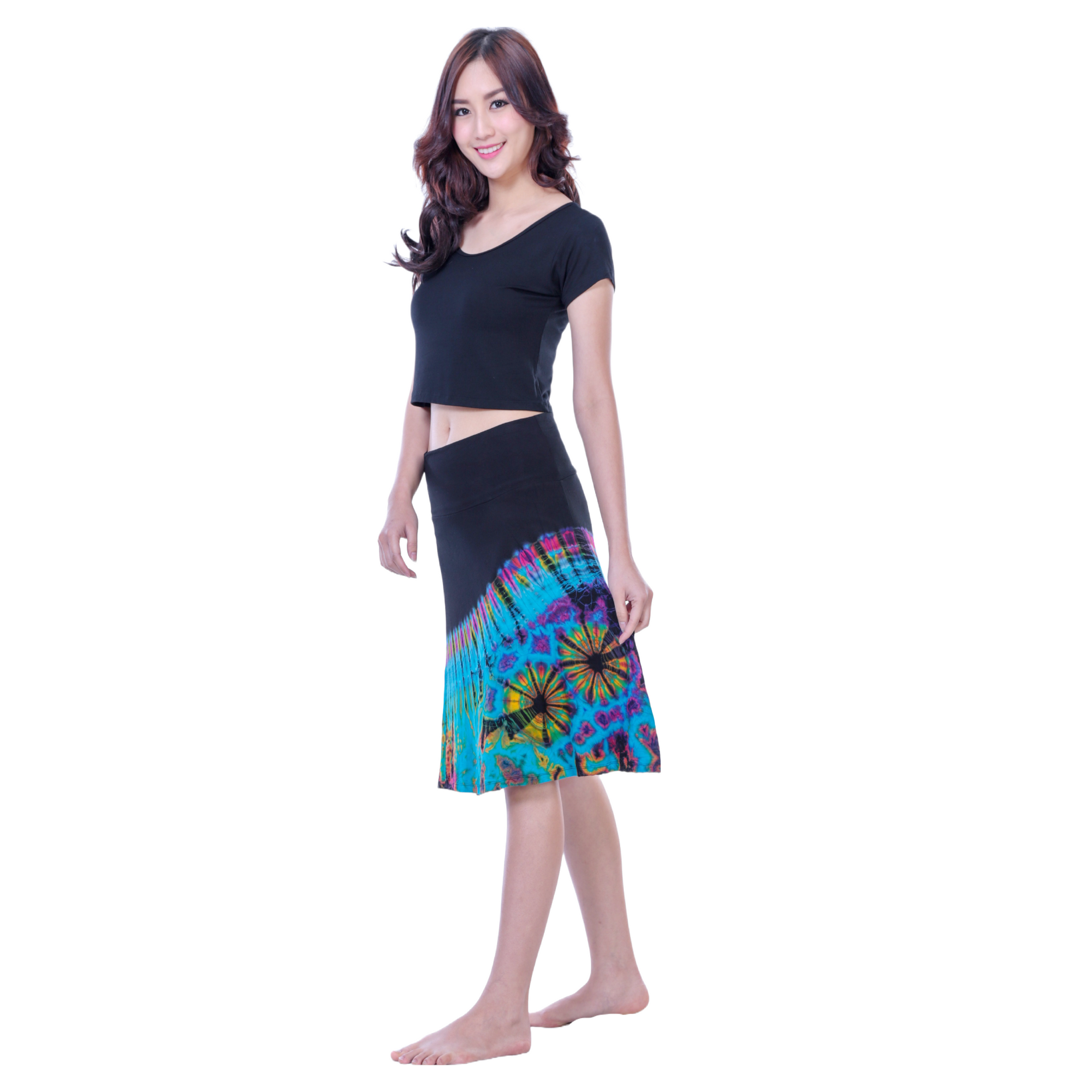 best price gbp for fair trade tie-dye 2023 | shop handmade womens fashion at malisun | experience the most comfortable knee length skirts