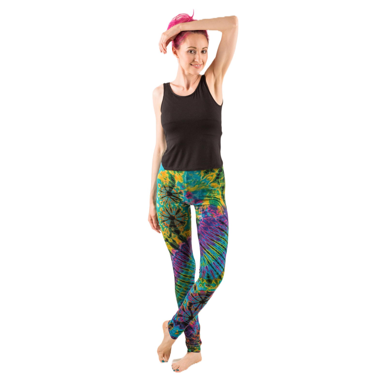 Full Tie-Dye Long Length Rayon Leggings