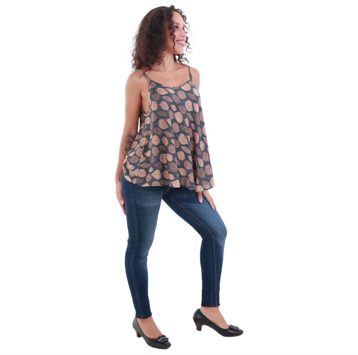 Ebb & Flow Flowy Rayon Spaghetti Strap Top