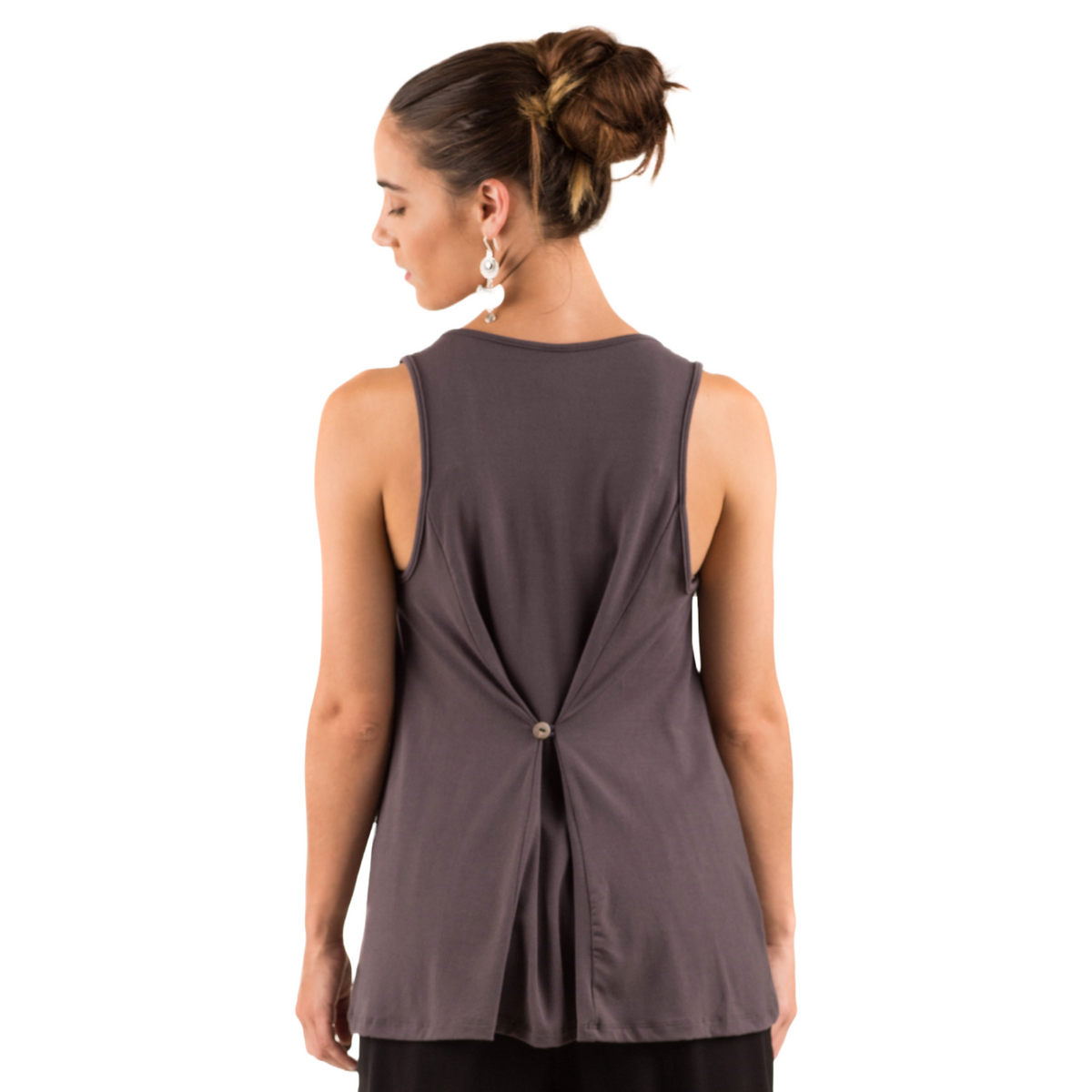 Classic Colors Sleeveless Button Back Rayon Tank Top