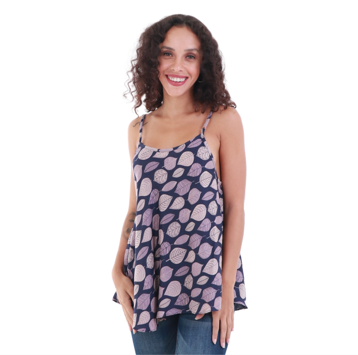 Ebb & Flow Flowy Rayon Spaghetti Strap Top