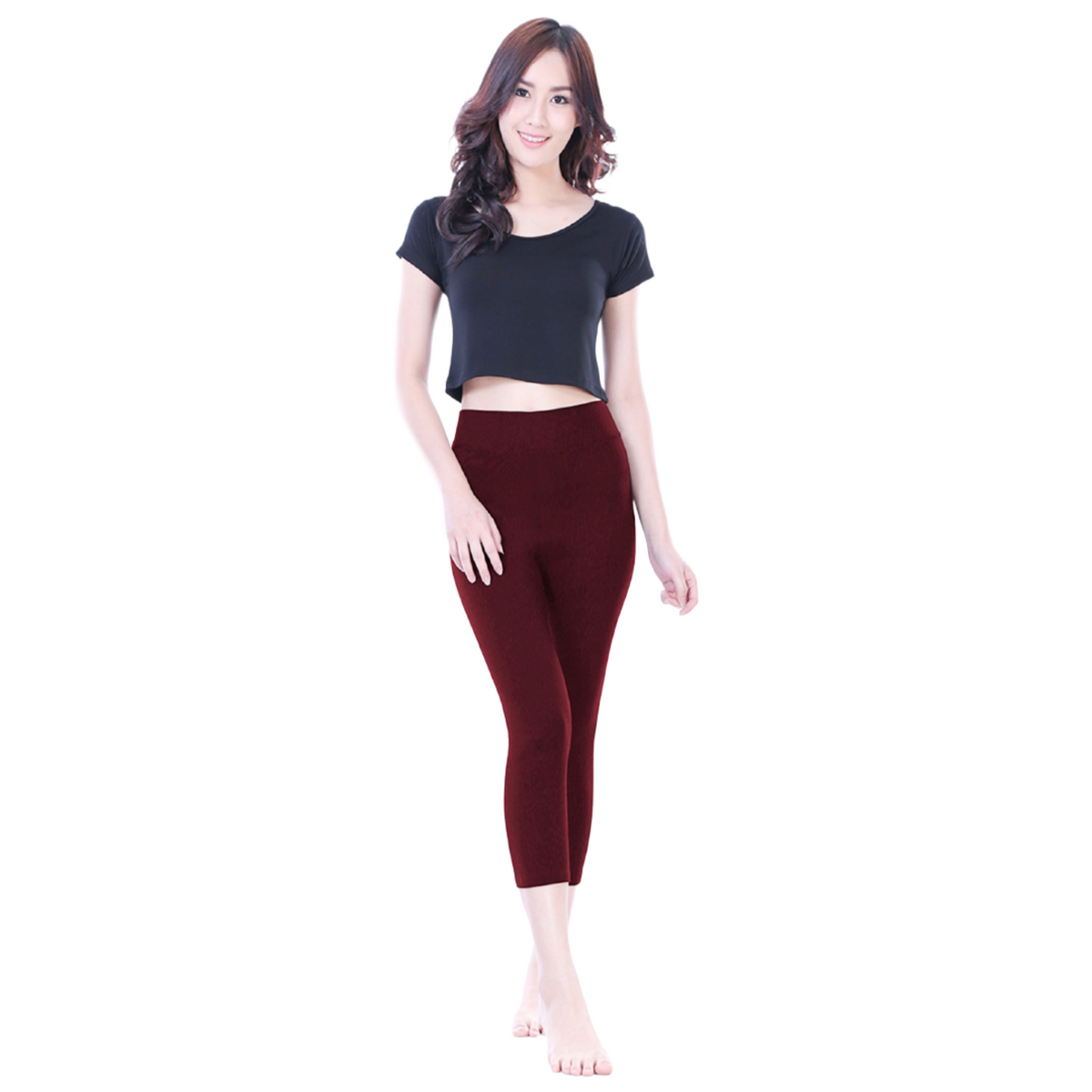 Classic Colors Capri Length Stretchy Rayon Leggings