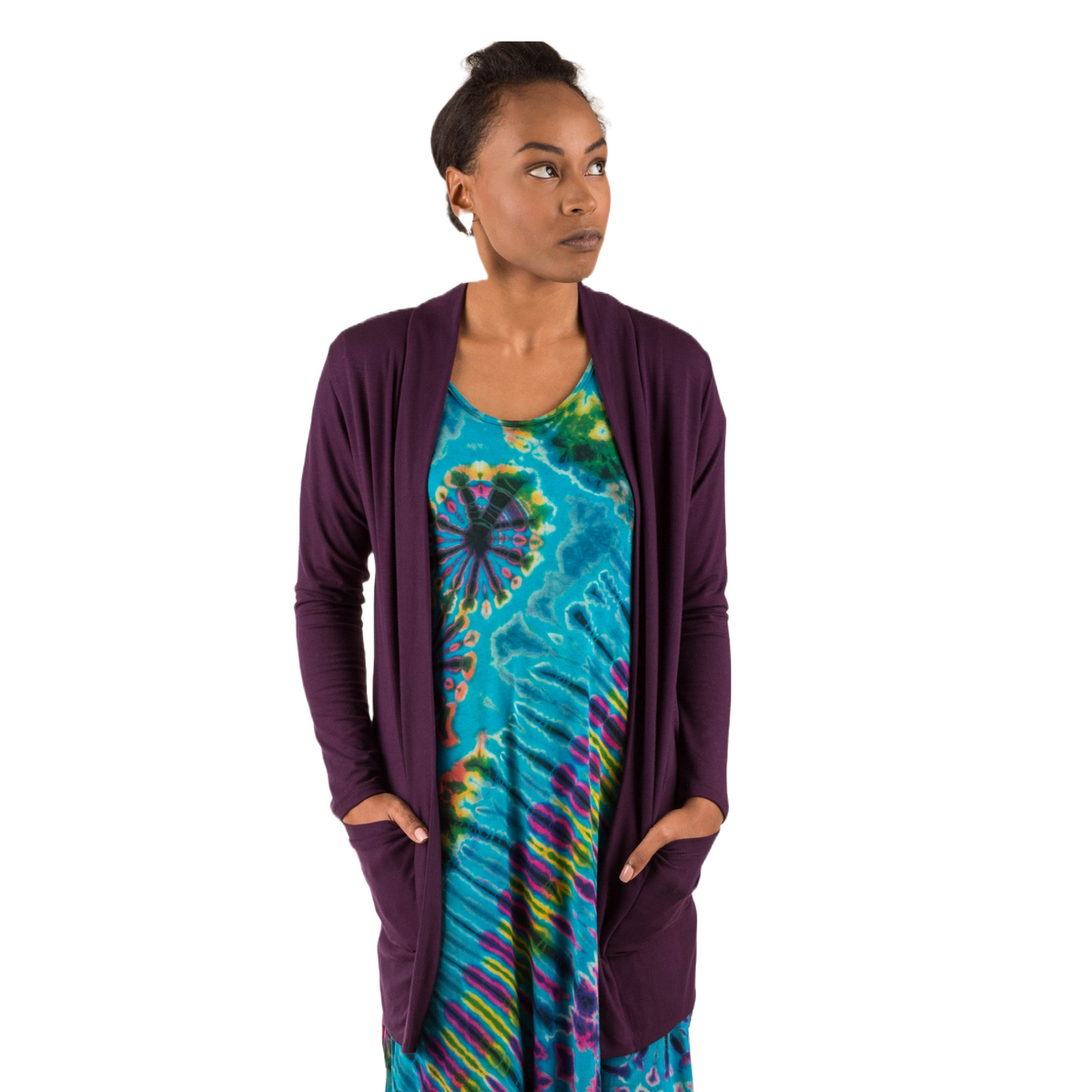 The Pocket Cardigan | Lightweight Open Front Stretchy Rayon Cardigan