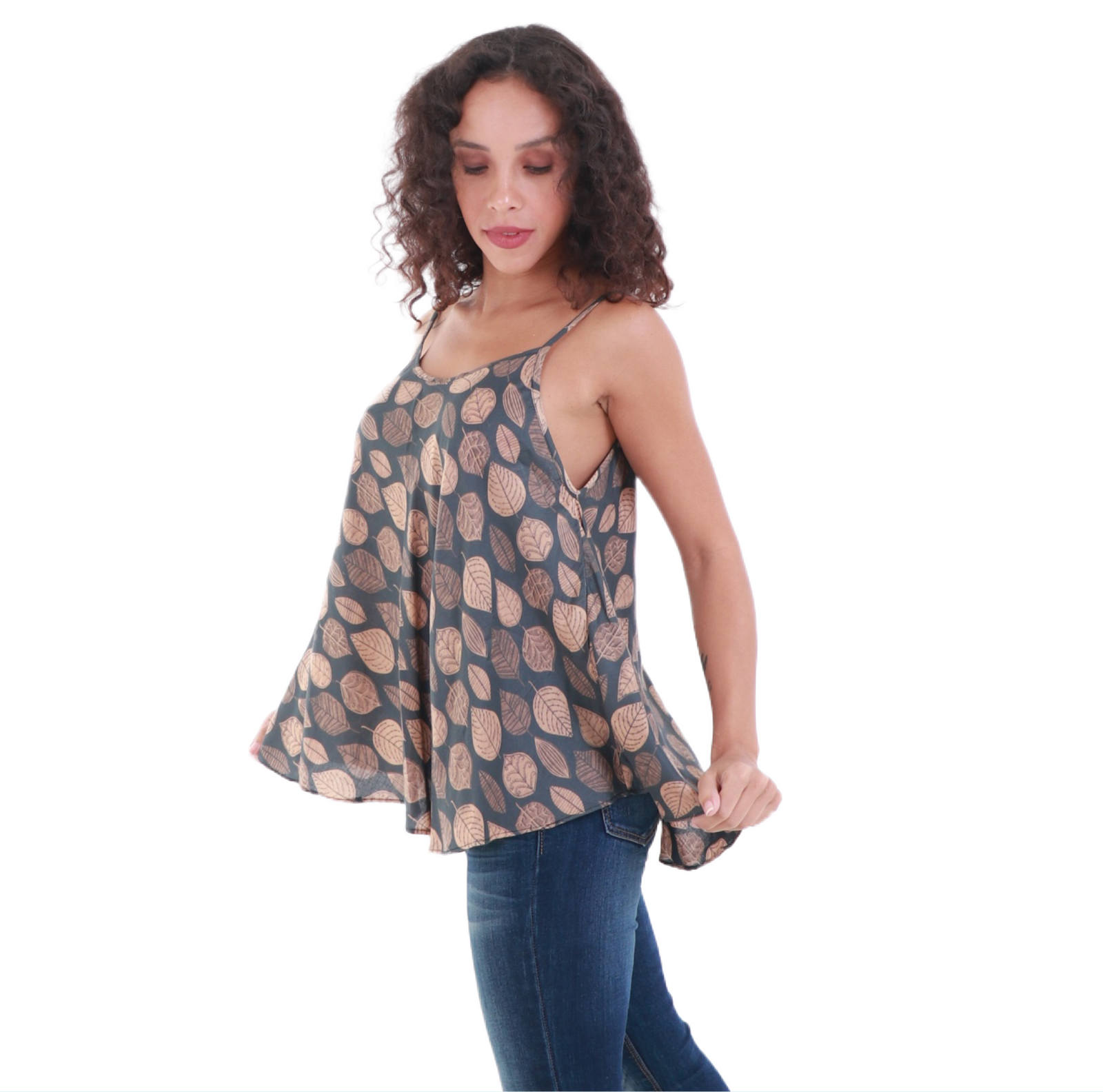 Ebb & Flow Flowy Rayon Spaghetti Strap Top