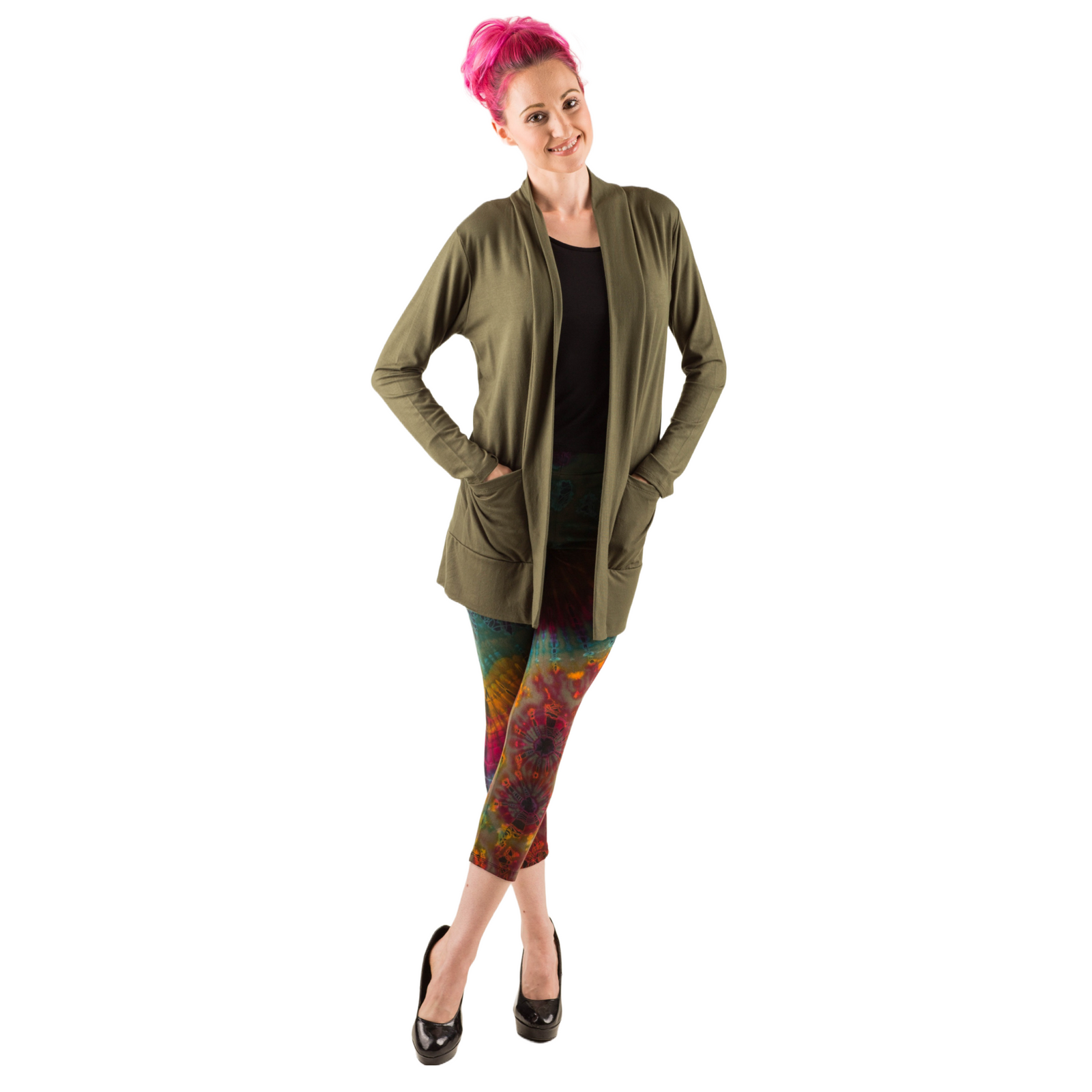 The Pocket Cardigan | Lightweight Open Front Stretchy Rayon Cardigan