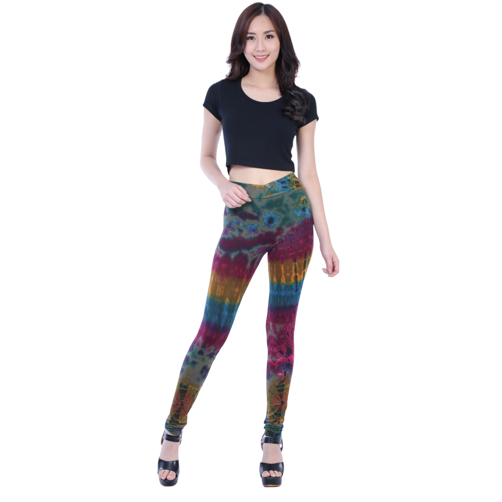 Full Tie-Dye Long Length Rayon Leggings