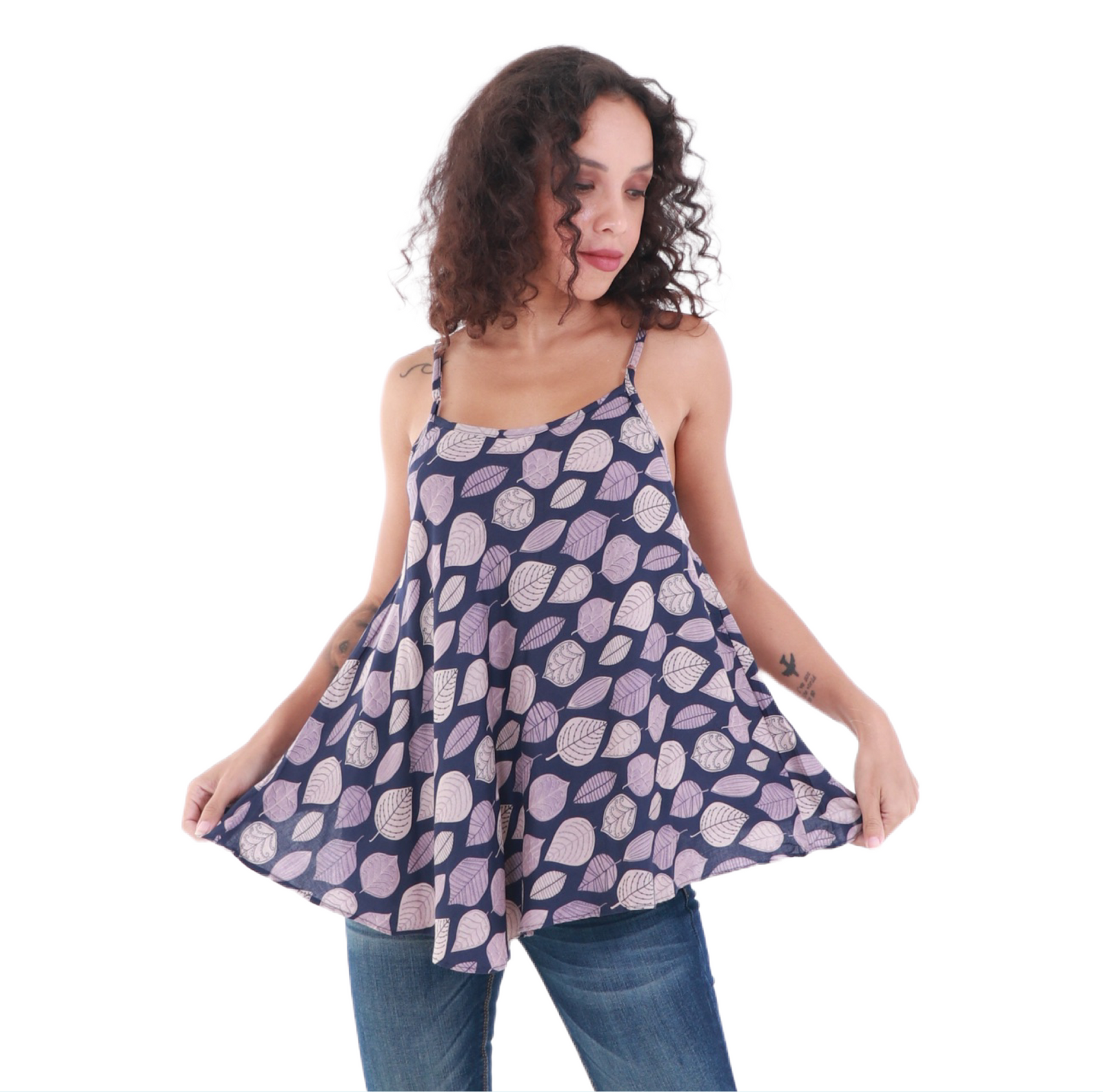 Ebb & Flow Flowy Rayon Spaghetti Strap Top