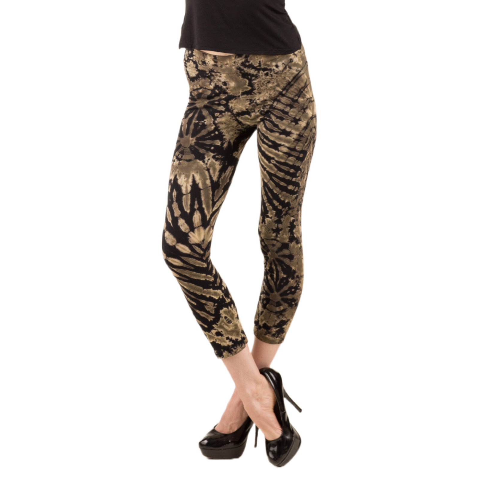 Full Tie-Dye Capri Length Rayon Leggings