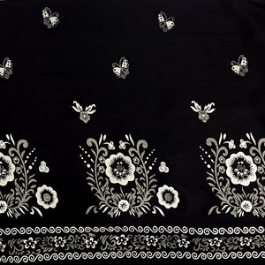 Full Figure Patterned Wide-Leg Wrap Style Rayon Palazzo Pants