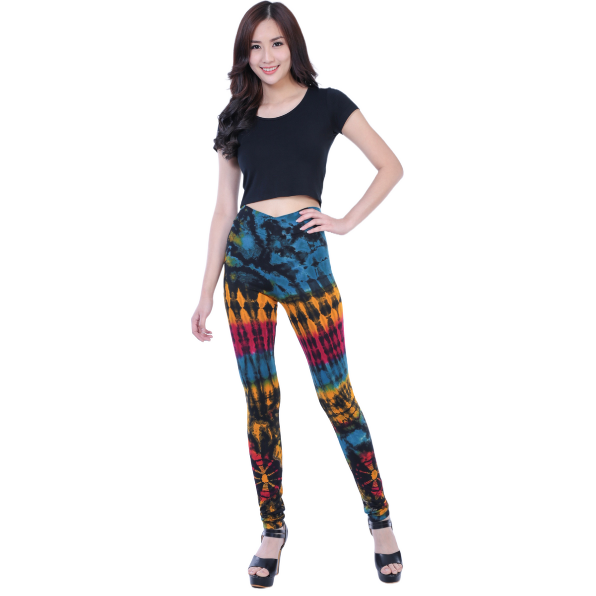 Full Tie-Dye Long Length Rayon Leggings