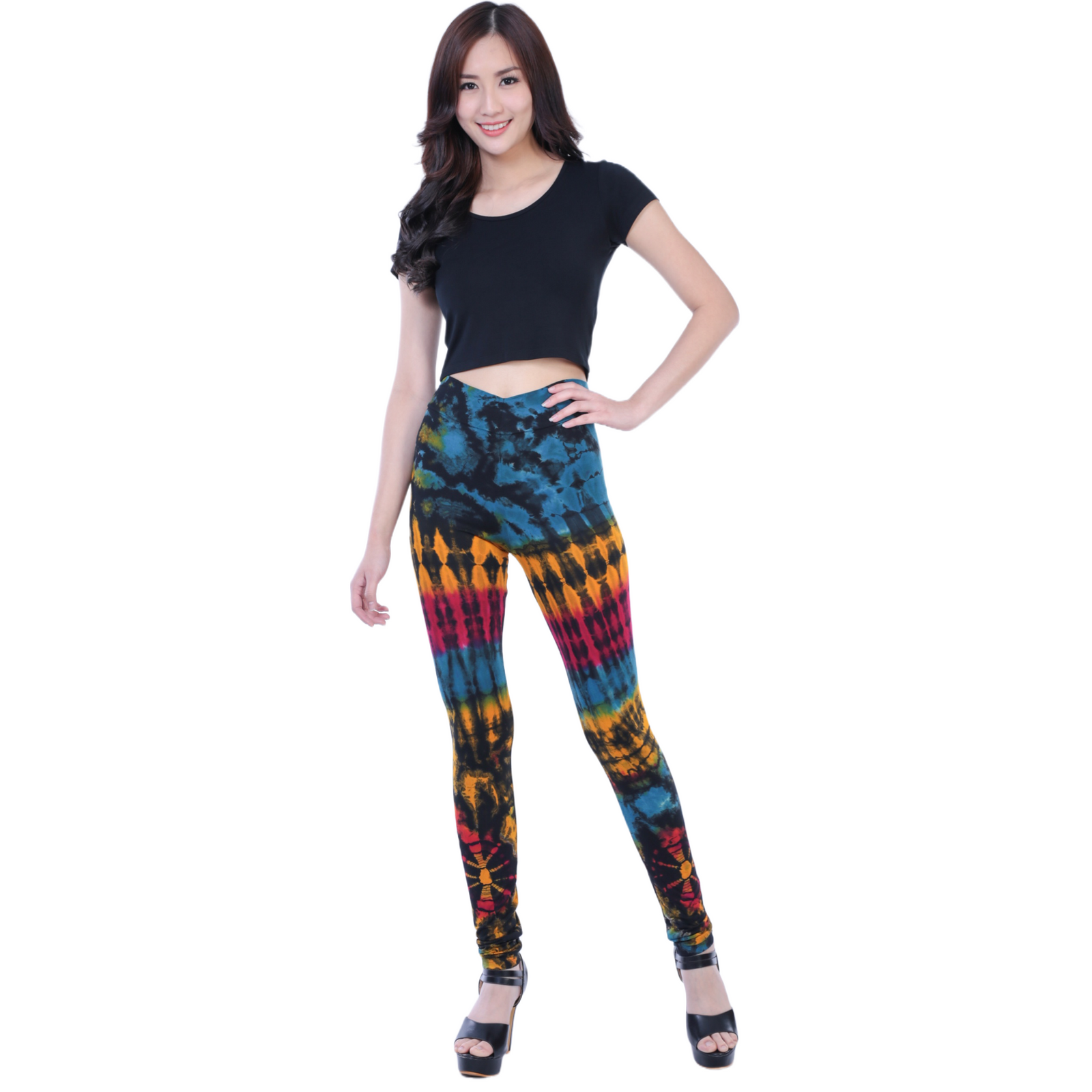 Full Tie-Dye Long Length Rayon Leggings