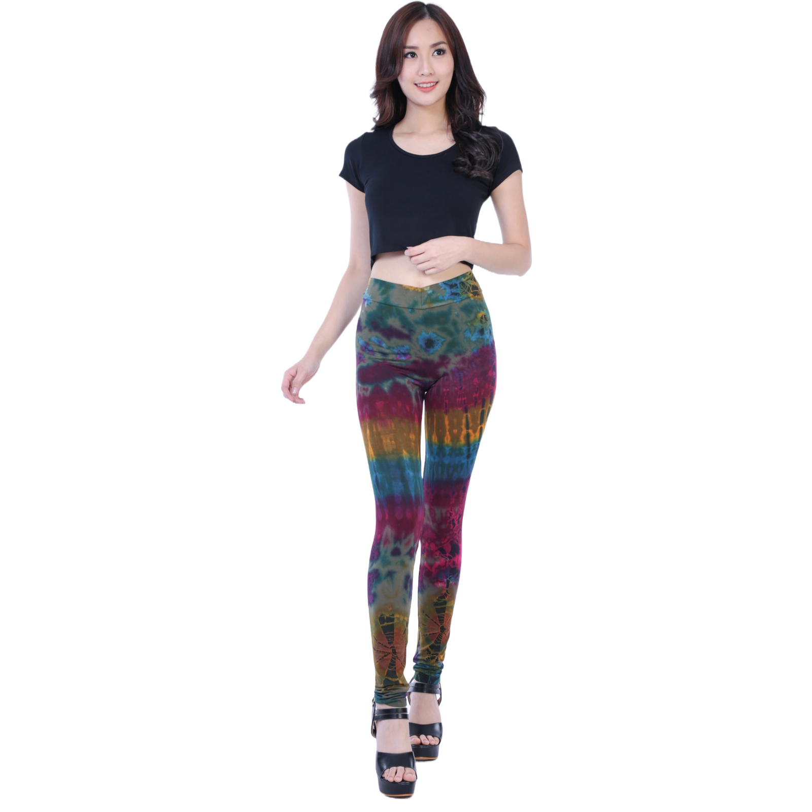 Full Tie-Dye Long Length Rayon Leggings