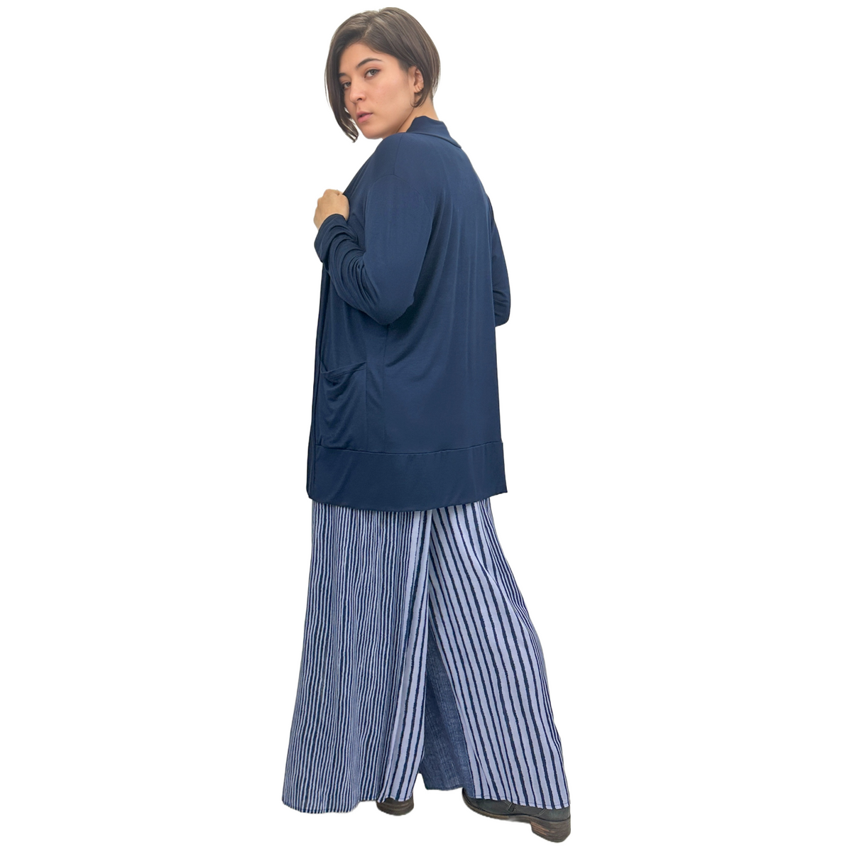 The Pocket Cardigan | Lightweight Open Front Stretchy Rayon Cardigan