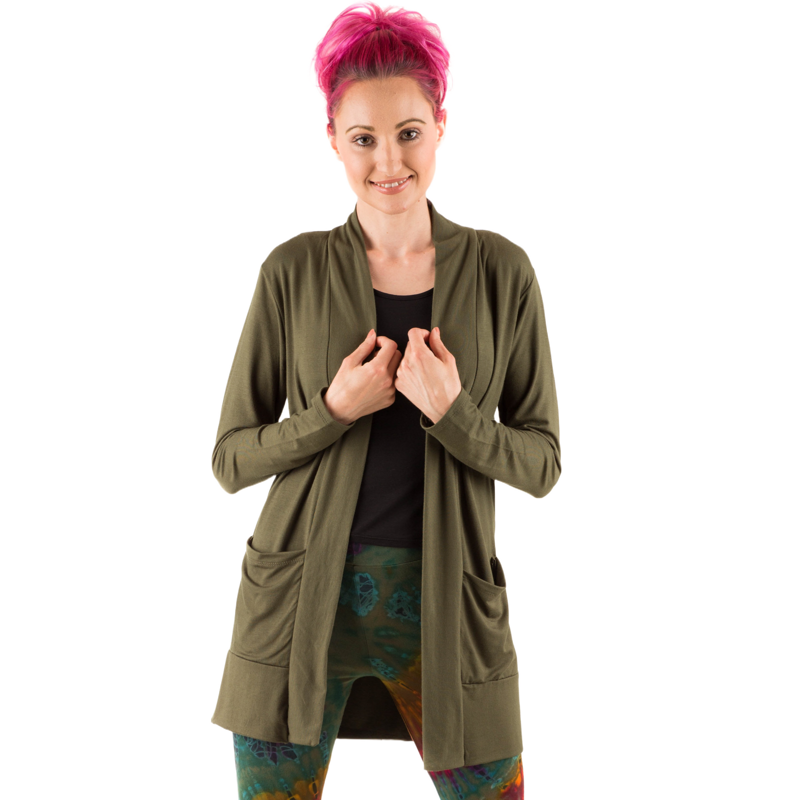 The Pocket Cardigan | Lightweight Open Front Stretchy Rayon Cardigan