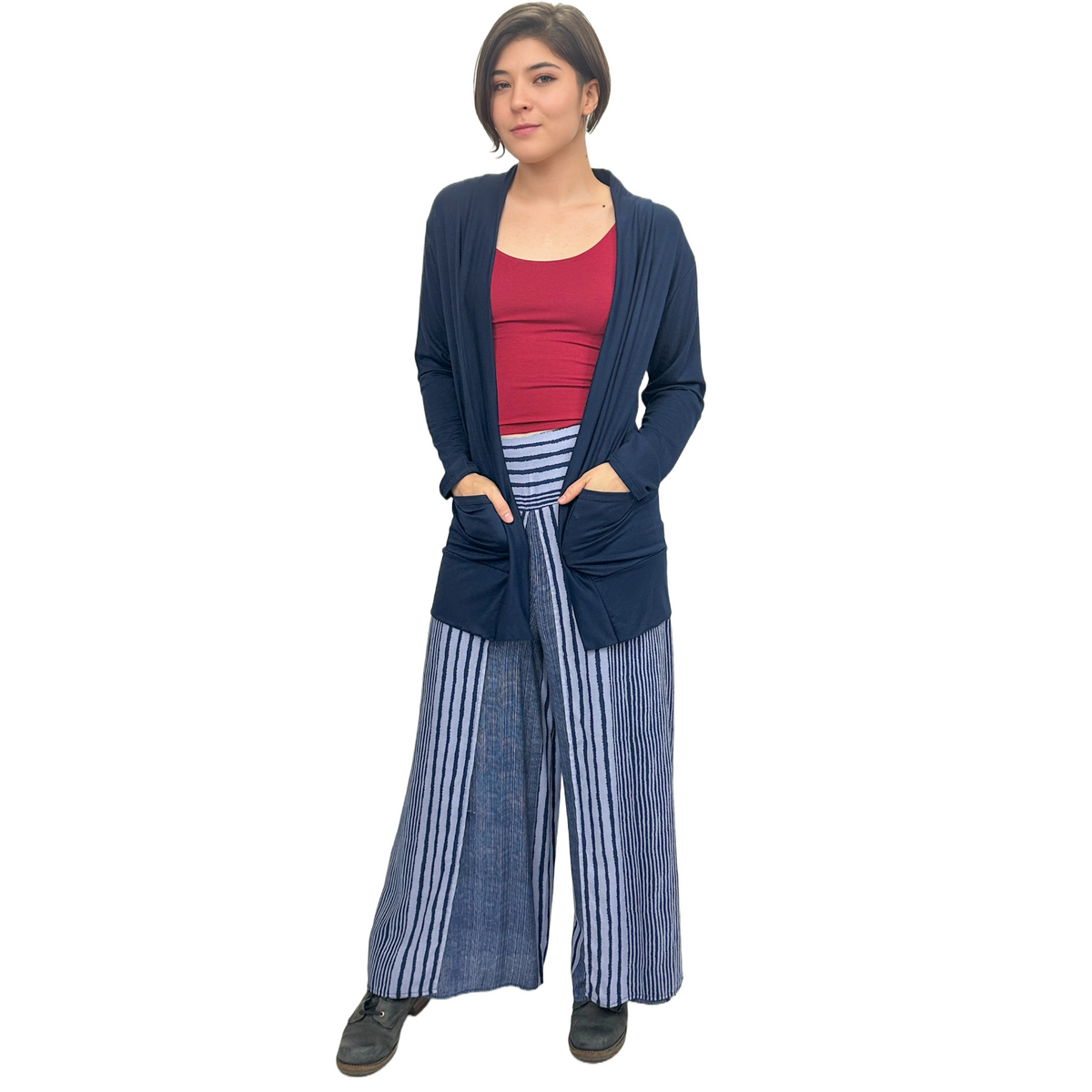 The Pocket Cardigan | Lightweight Open Front Stretchy Rayon Cardigan