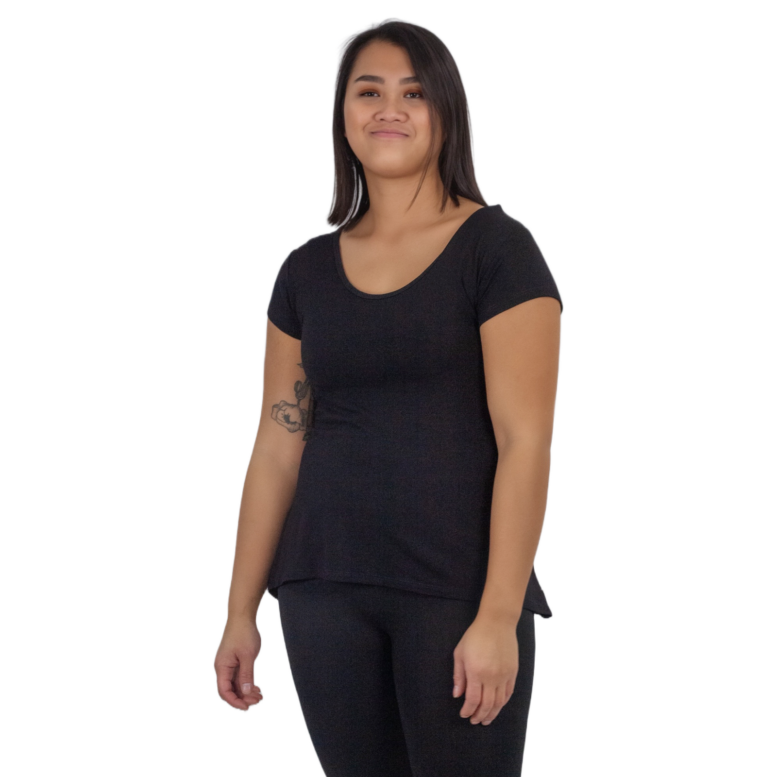 Classic Colors Cap Sleeve Button Back Rayon Top