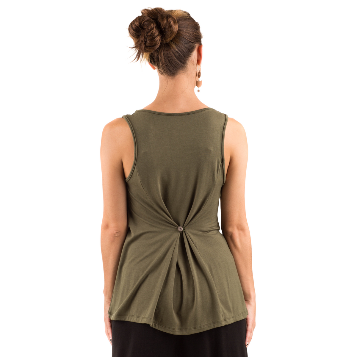 Classic Colors Sleeveless Button Back Rayon Tank Top