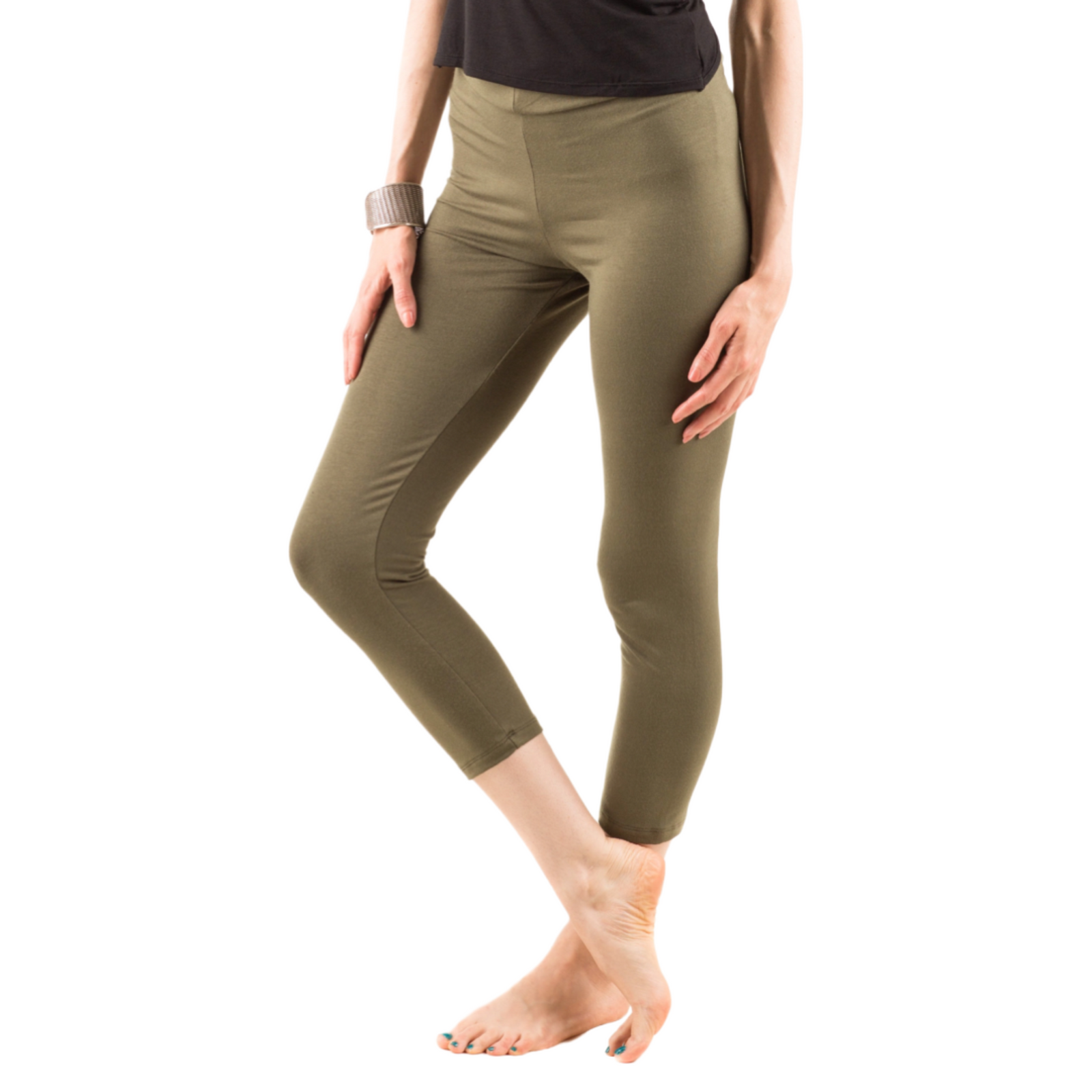 Classic Colors Capri Length Stretchy Rayon Leggings