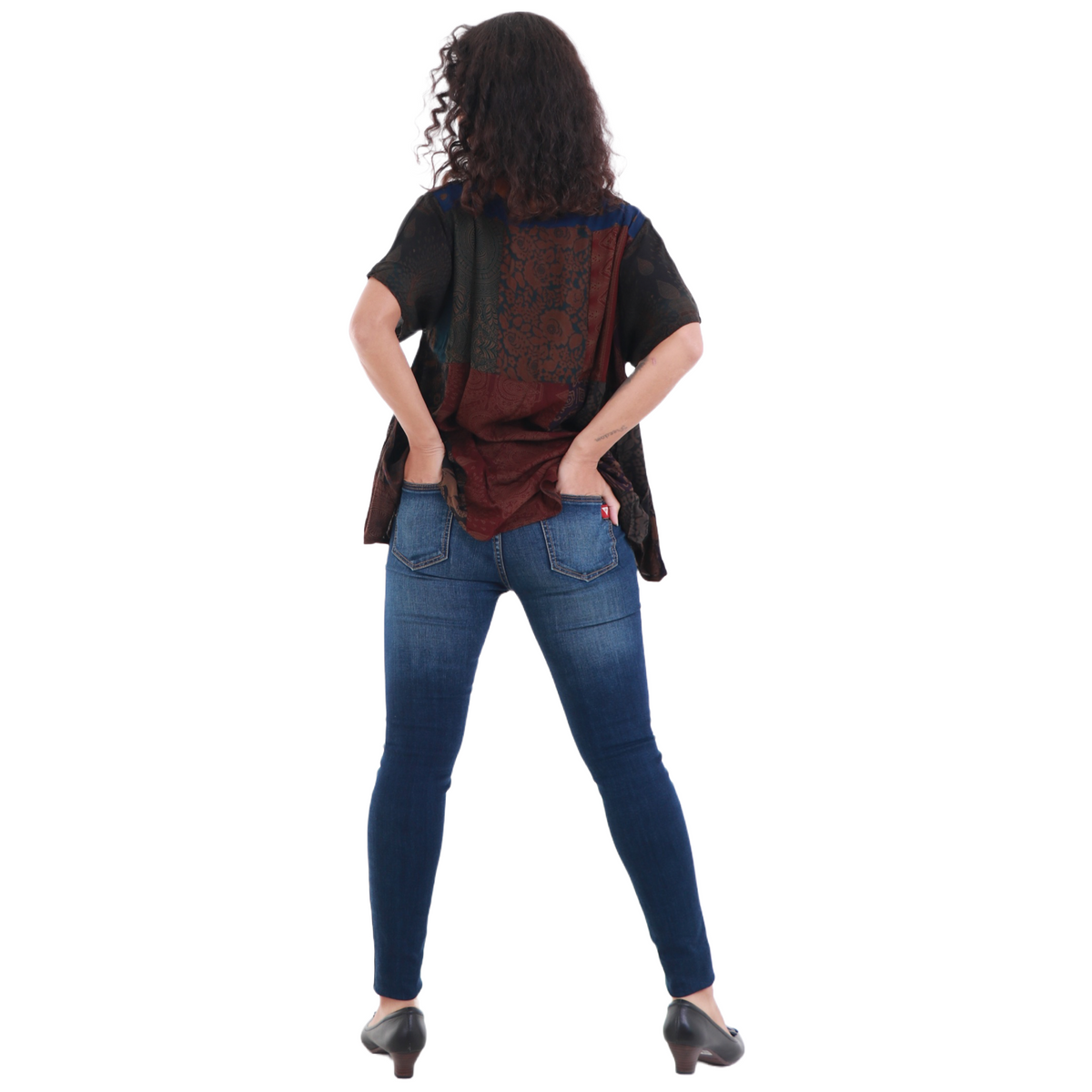 Oversized Upcycled Rayon Unisex Short Sleeve Patchwork Top