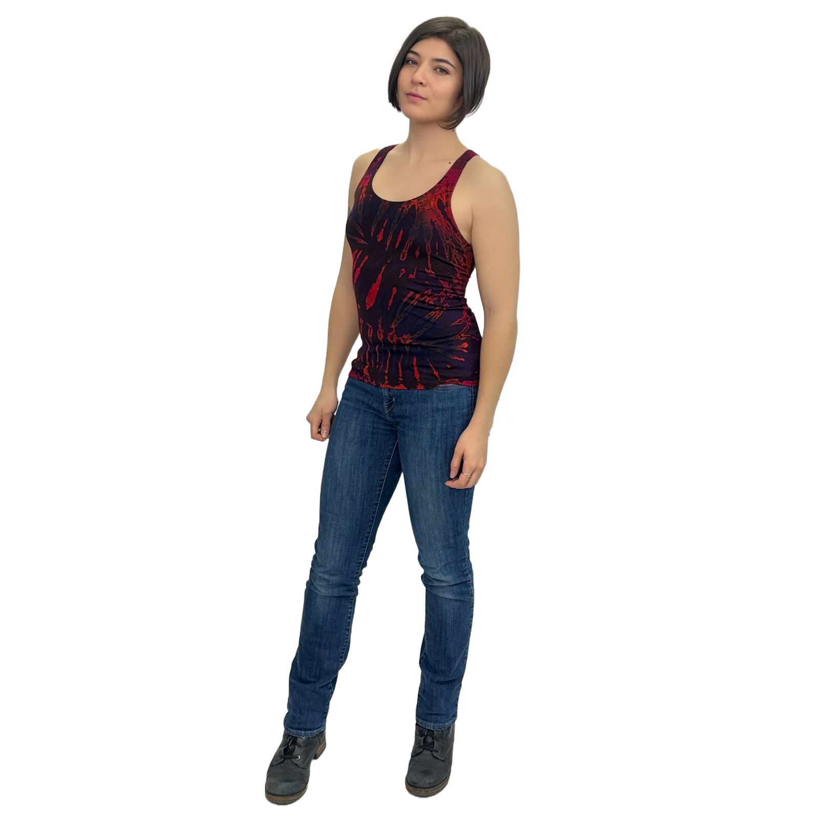 Tie-Dye Braided Racerback Rayon Tank Top