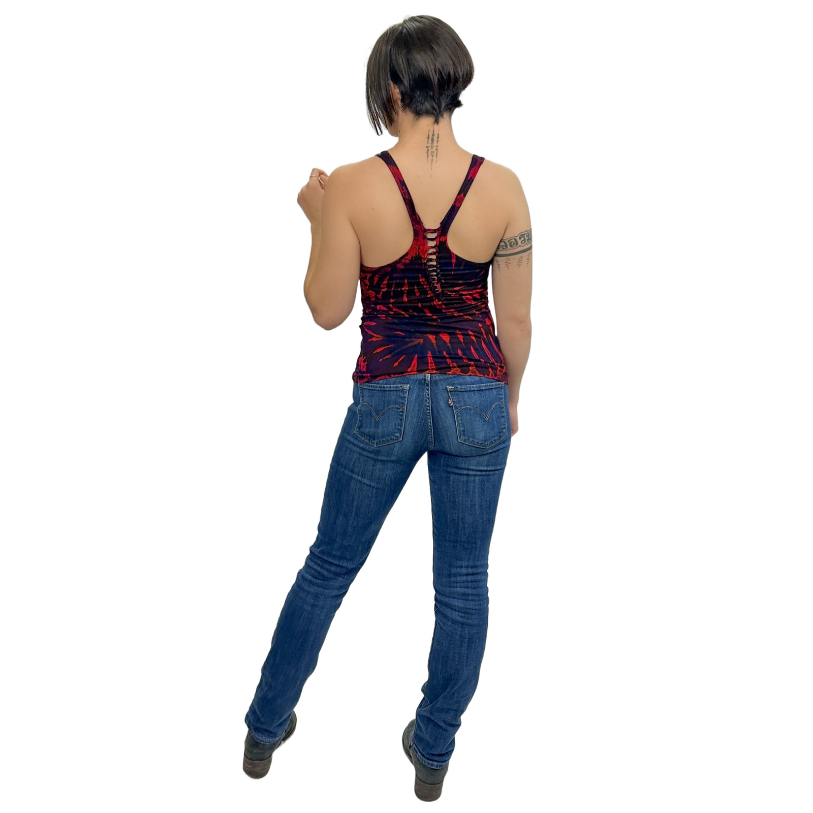 Tie-Dye Braided Racerback Rayon Tank Top